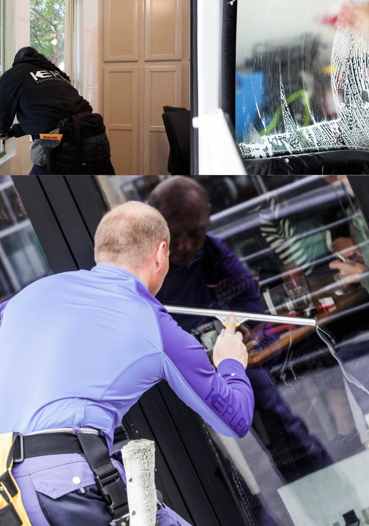 Kepler Skilled Applying Anti-Graffiti Window Film to a Middletown Shop Front