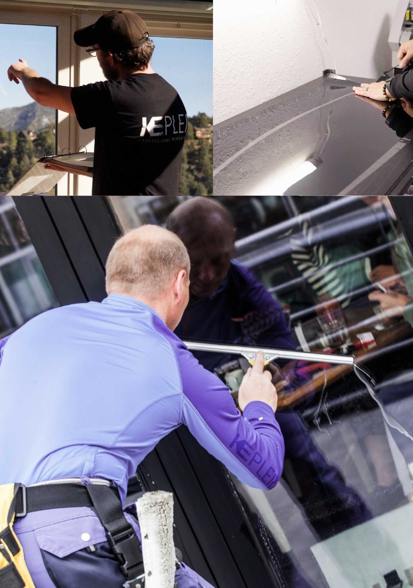 Kepler Skilled Applying Anti-Graffiti Window Film to a Bristow Shop Front
