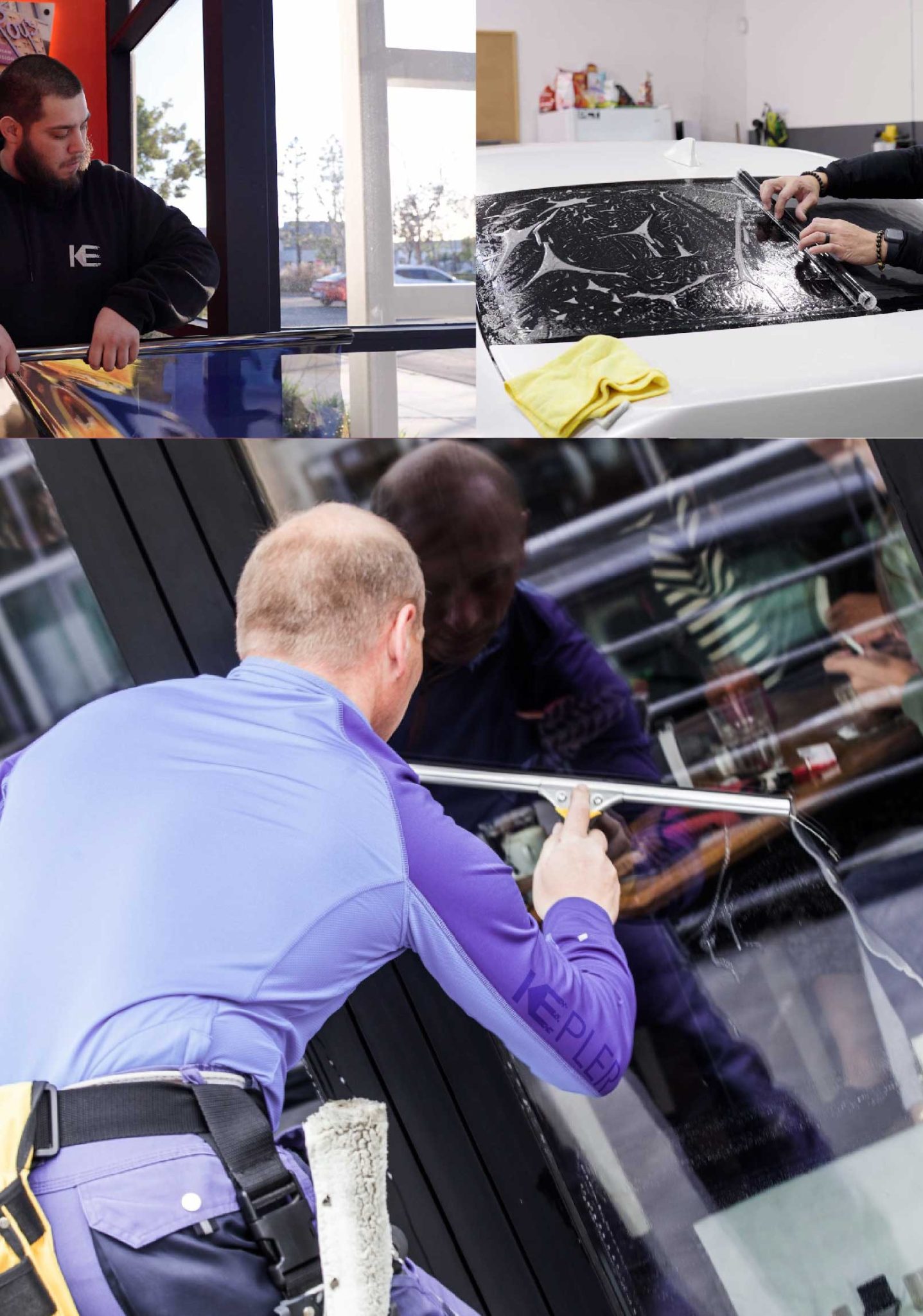 Kepler Expert Applying Anti-Graffiti Window Film to a Chantilly Shop Front