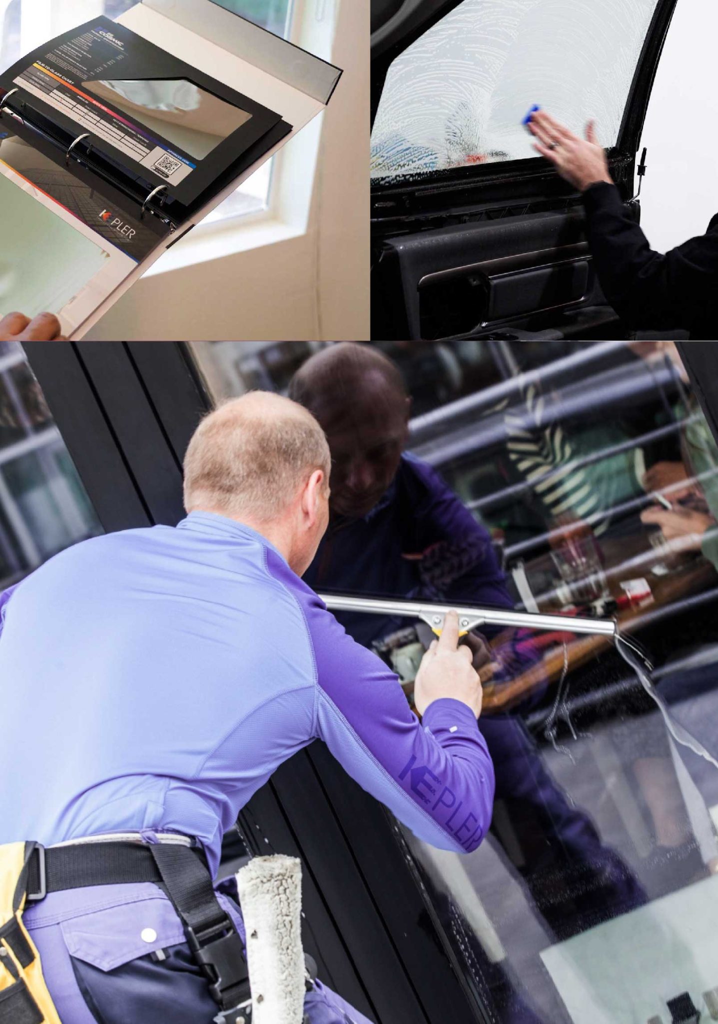 Kepler Expert Applying Anti-Graffiti Window Film to a Herndon Shop Front