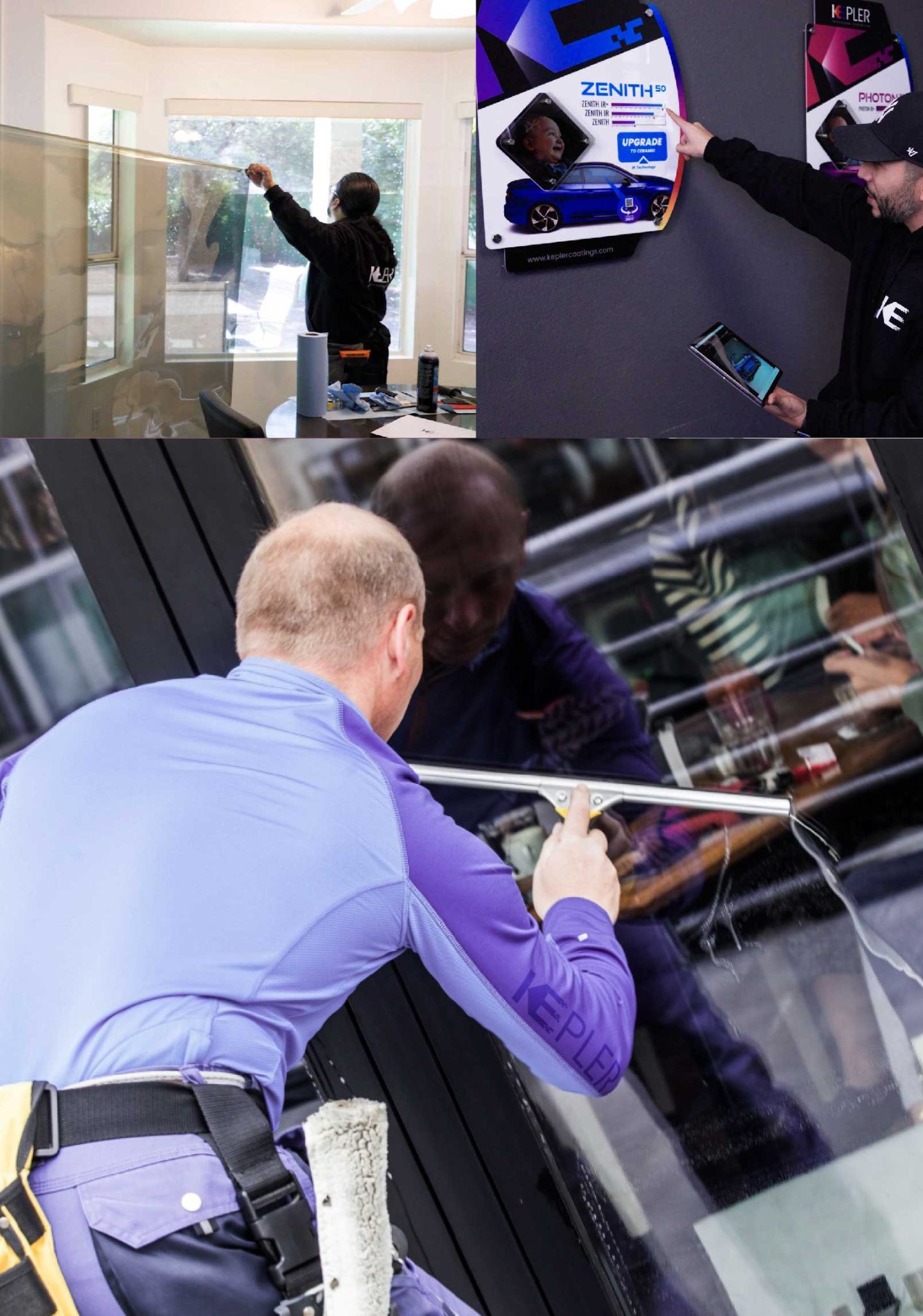 Kepler Professional Applying Anti-Graffiti Window Film to a Beltsville Shop Front