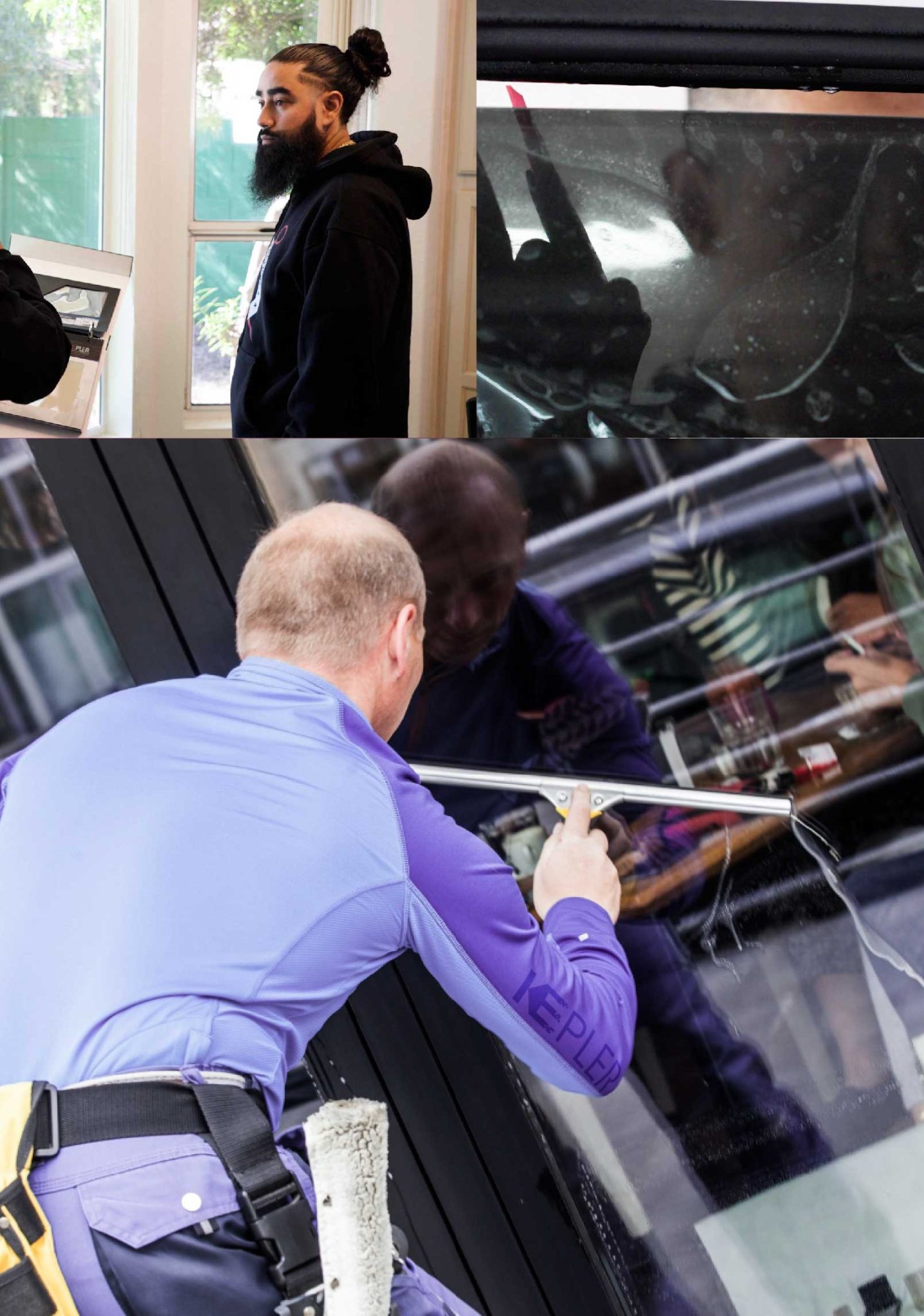 Kepler Skilled Applying Anti-Graffiti Window Film to a Fort Washington Shop Front