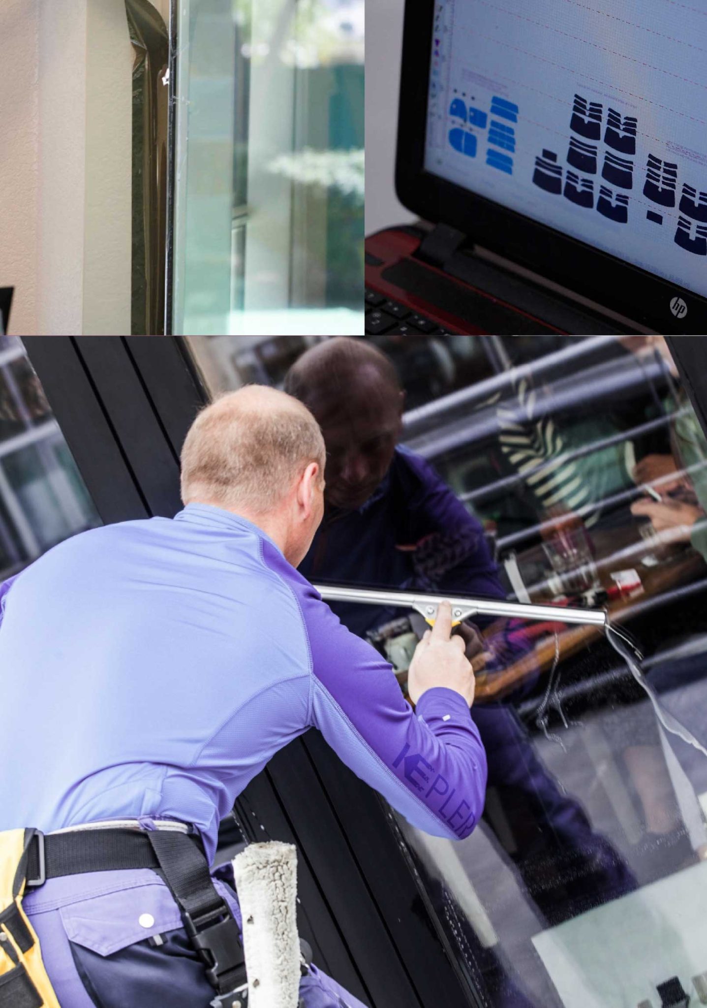 Kepler Skilled Applying Anti-Graffiti Window Film to a Clarksburg Shop Front
