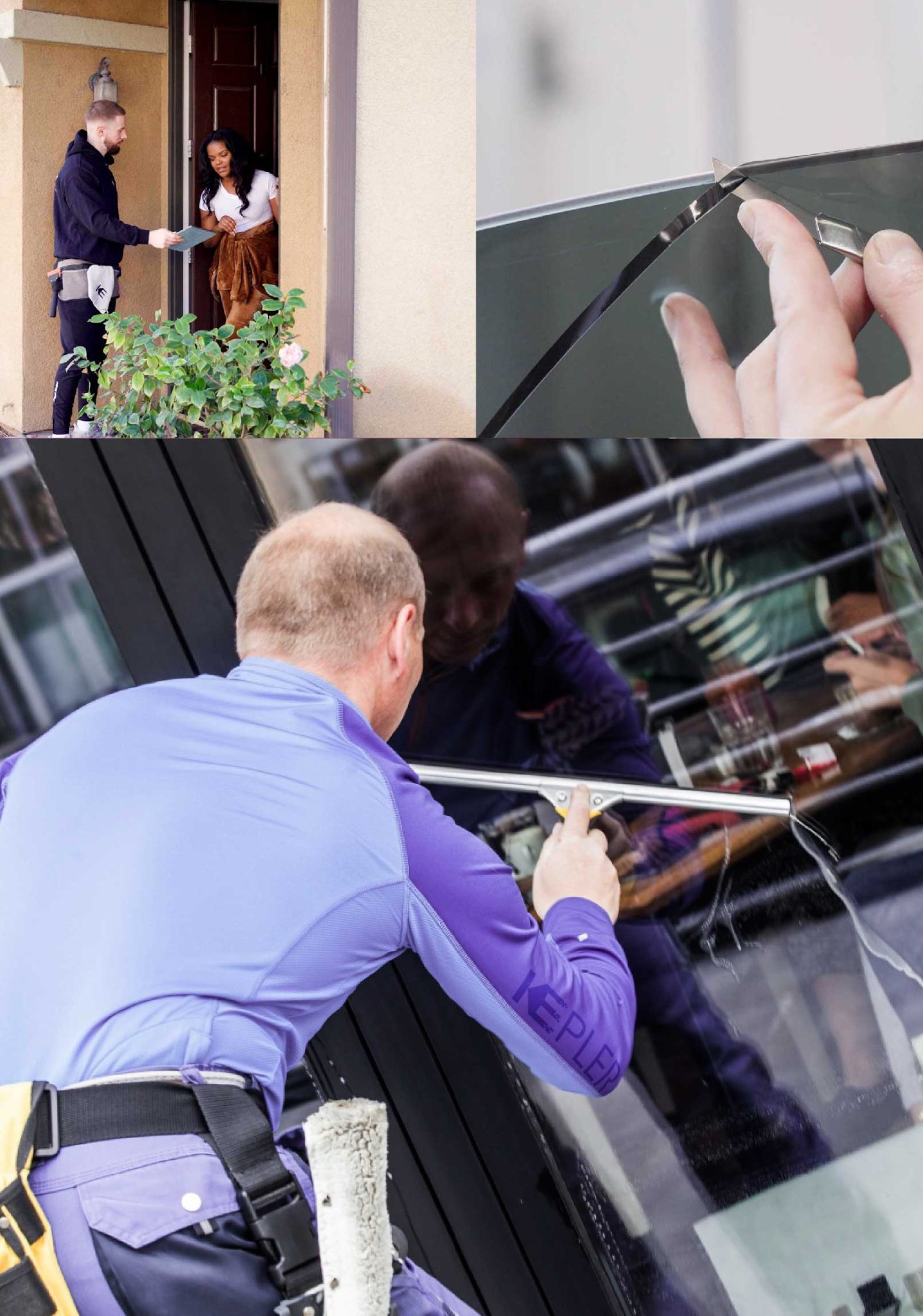 Kepler Professional Applying Anti-Graffiti Window Film to a Germantown Shop Front