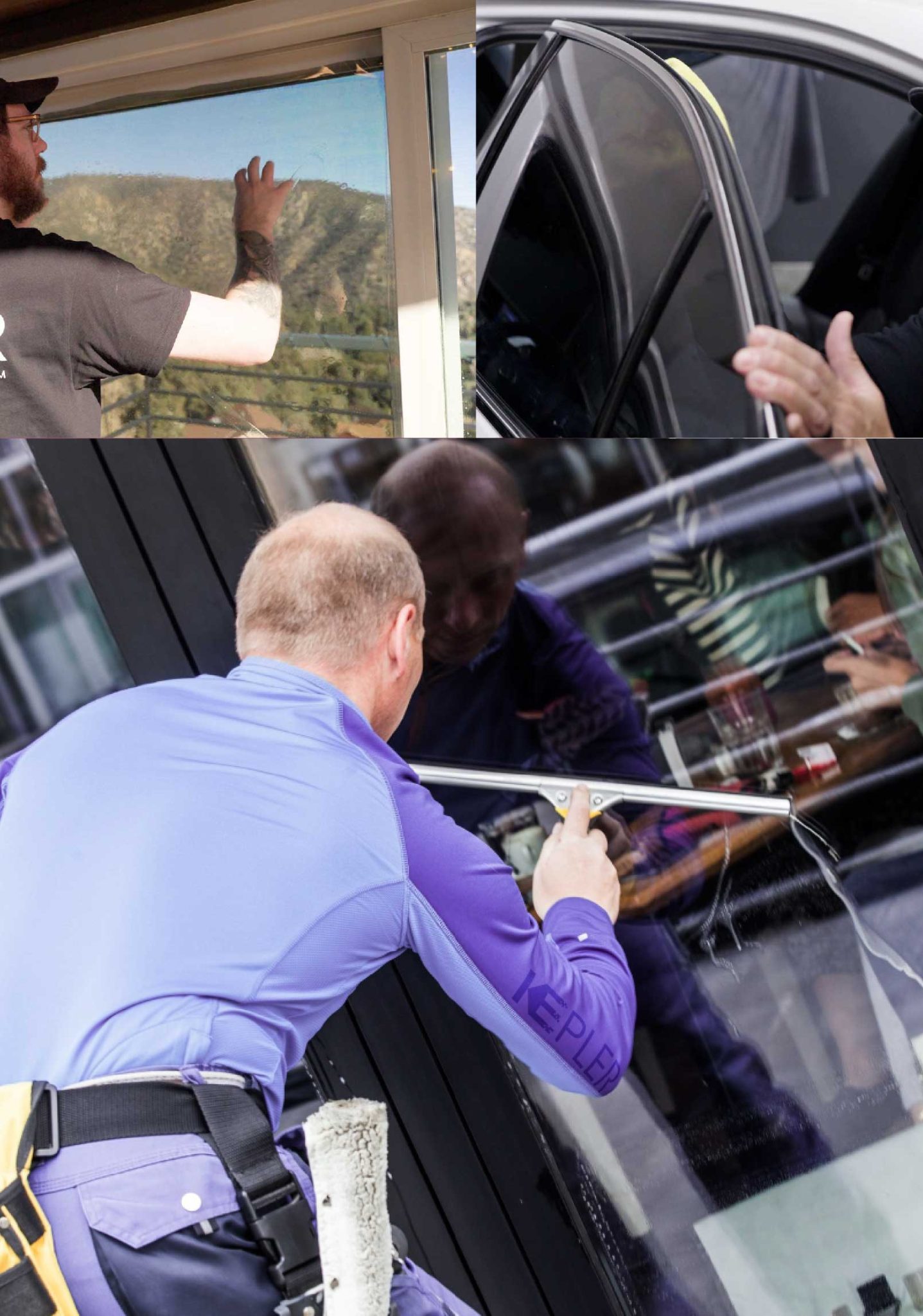 Kepler Expert Applying Anti-Graffiti Window Film to a Aberdeen Shop Front
