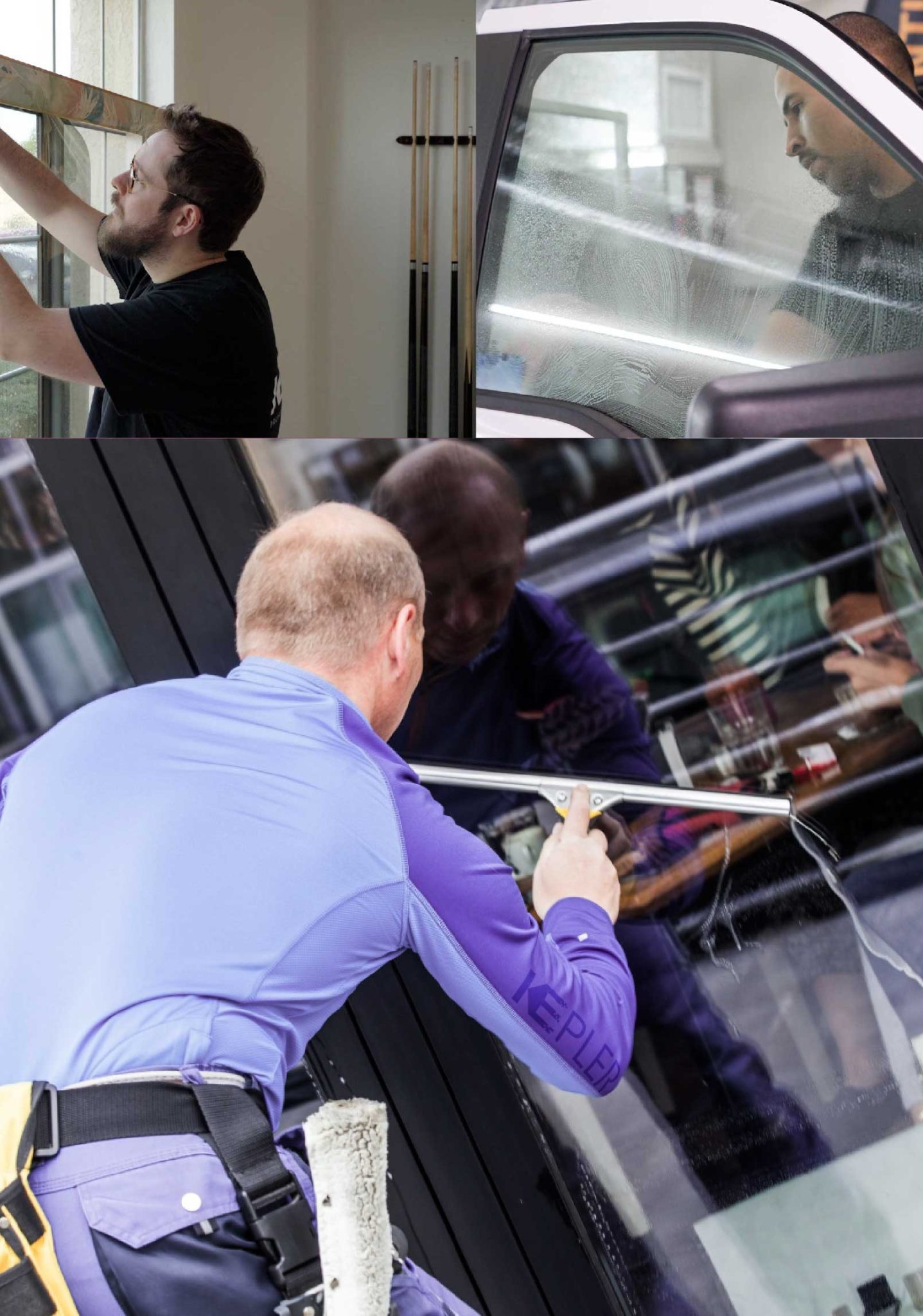 Kepler Professional Applying Anti-Graffiti Window Film to a Elkridge Shop Front