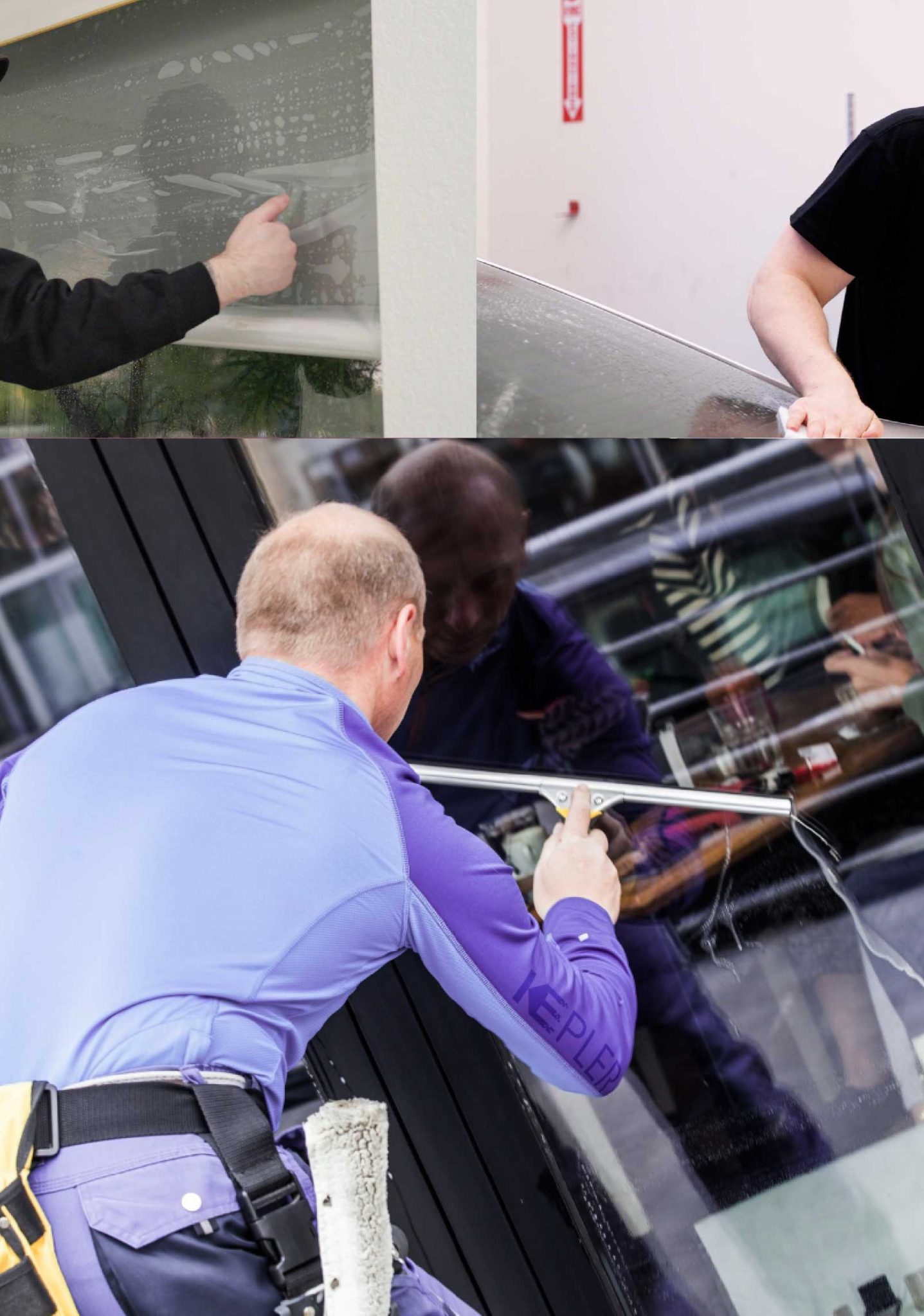 Kepler Professional Applying Anti-Graffiti Window Film to a Perry Hall Shop Front