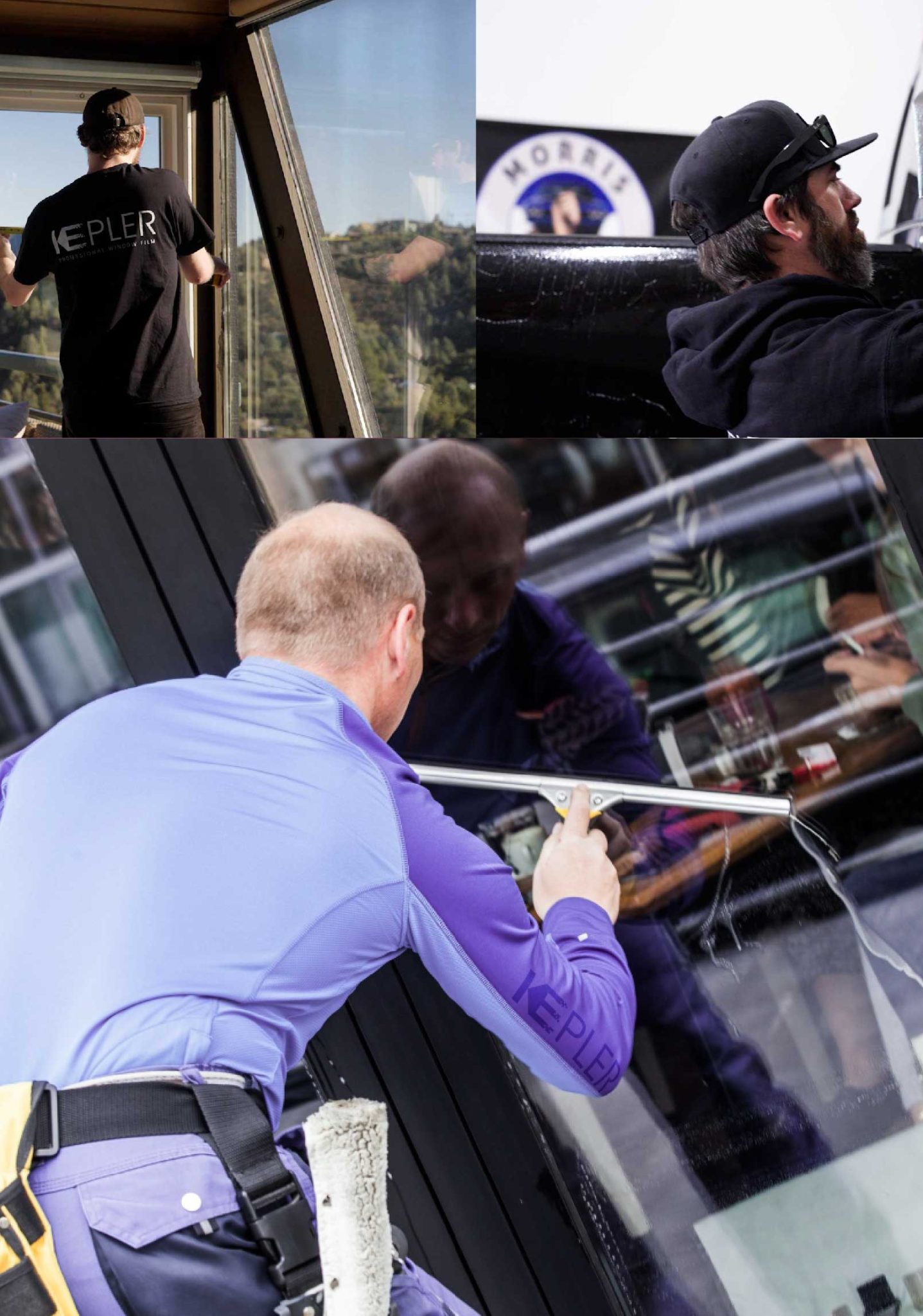 Kepler Professional Applying Anti-Graffiti Window Film to a Middle River Shop Front