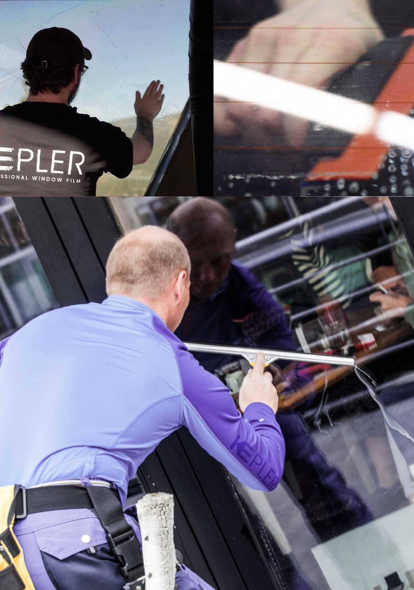 Kepler Skilled Applying Anti-Graffiti Window Film to a Elkton Shop Front