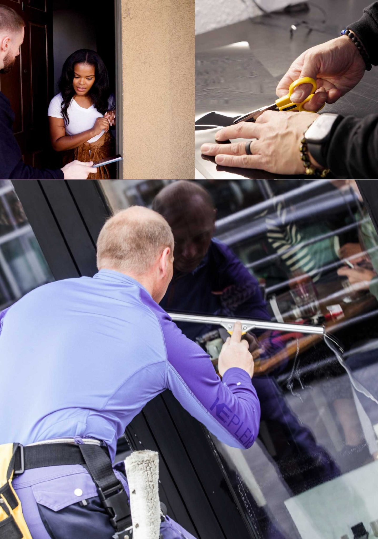Kepler Skilled Applying Anti-Graffiti Window Film to a Vienna Shop Front