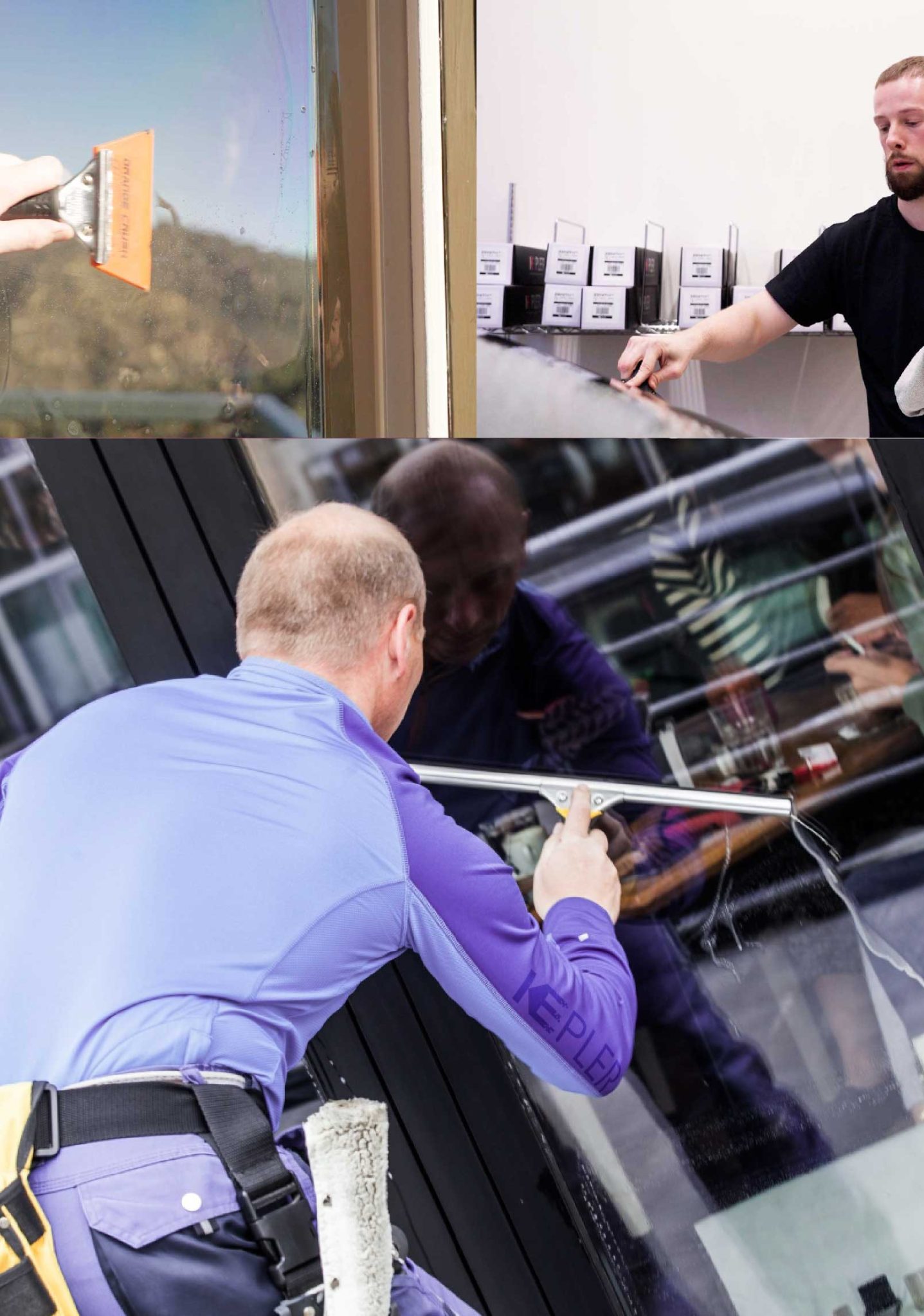 Kepler Expert Applying Anti-Graffiti Window Film to a Culpeper Shop Front