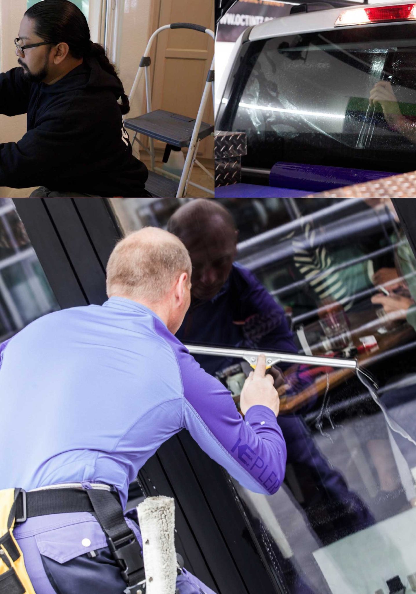 Kepler Expert Applying Anti-Graffiti Window Film to a Charlottesville Shop Front
