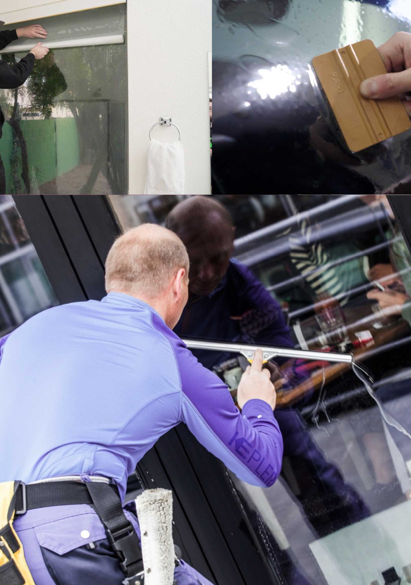Kepler Professional Applying Anti-Graffiti Window Film to a Waynesboro Shop Front