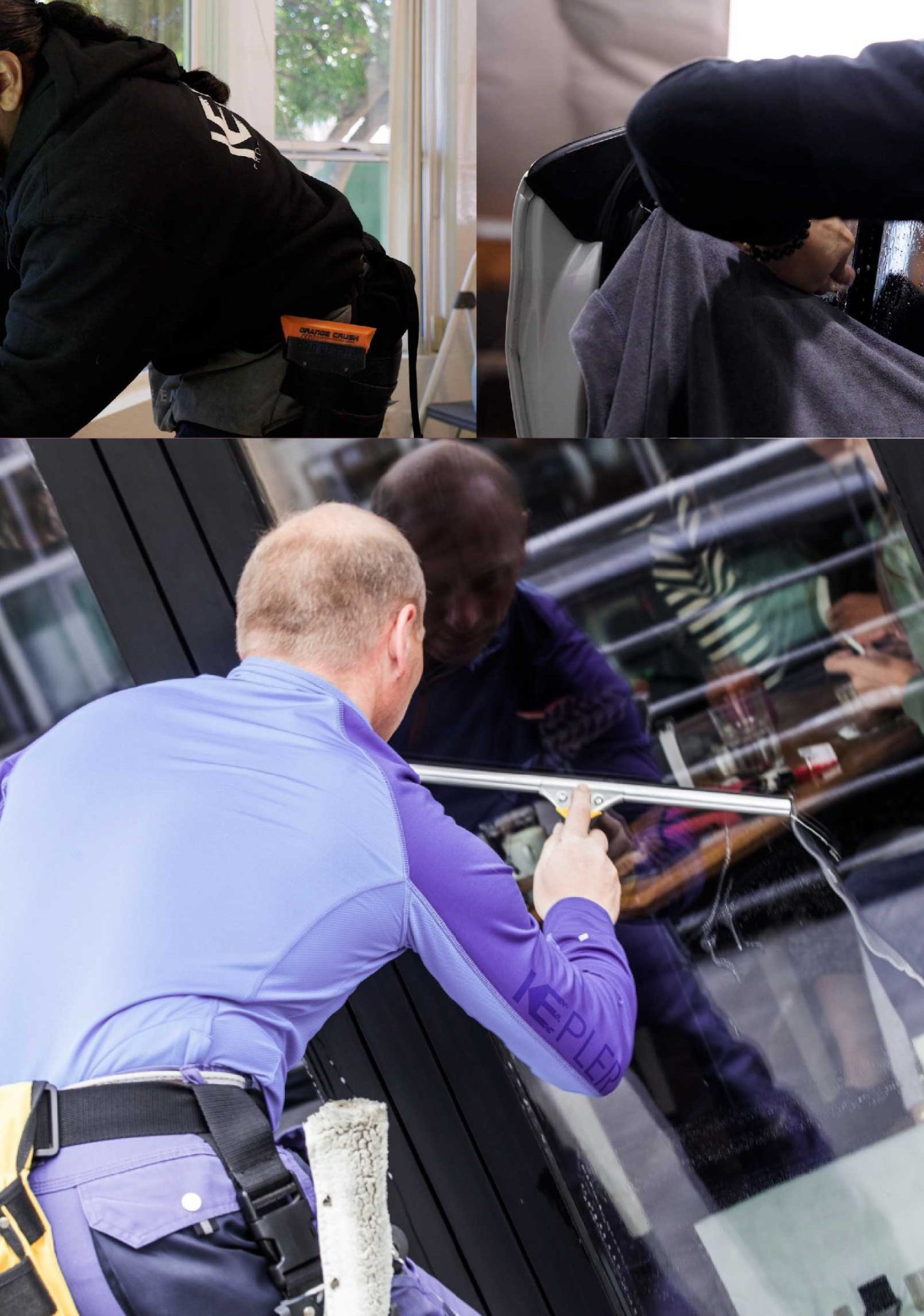 Kepler Professional Applying Anti-Graffiti Window Film to a Glen Allen Shop Front