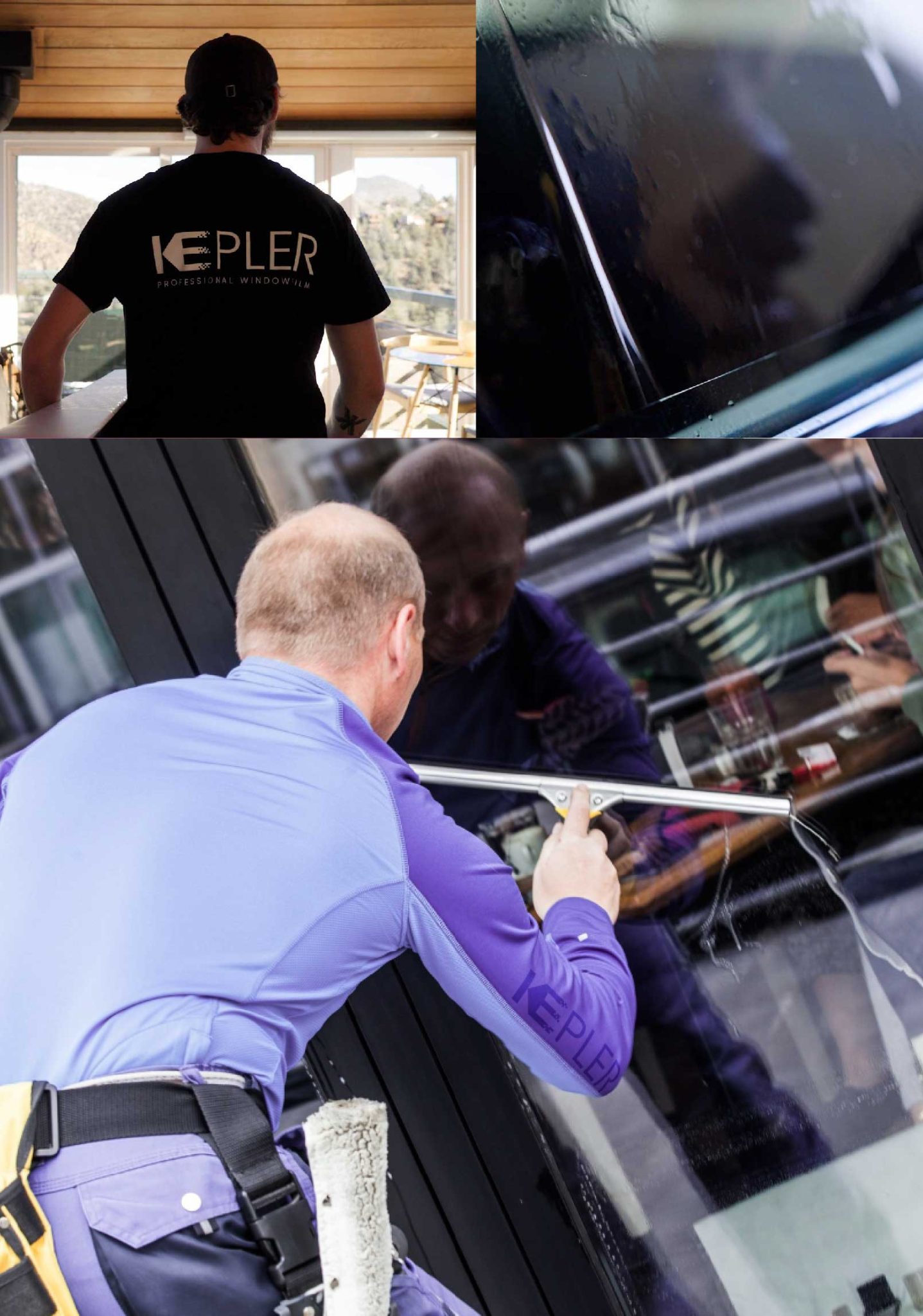 Kepler Professional Applying Anti-Graffiti Window Film to a Hampton Shop Front