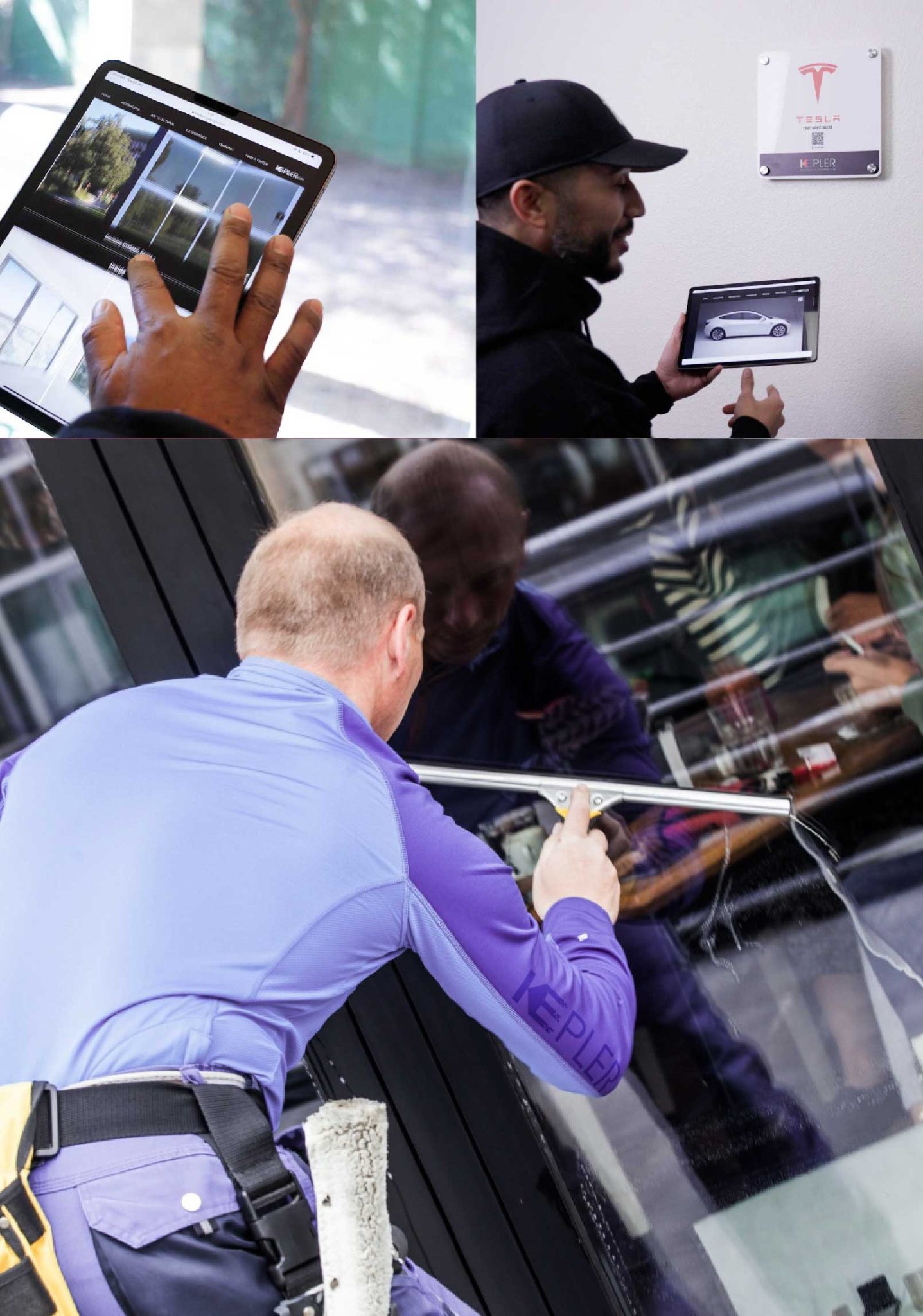 Kepler Professional Applying Anti-Graffiti Window Film to a Chester Shop Front