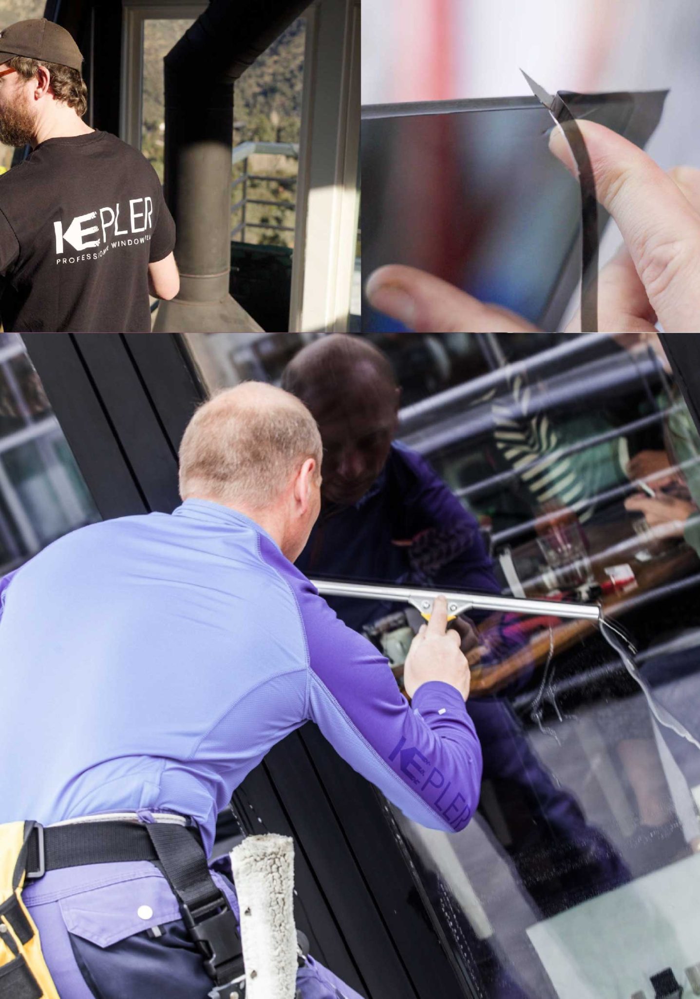 Kepler Expert Applying Anti-Graffiti Window Film to a Blacksburg Shop Front