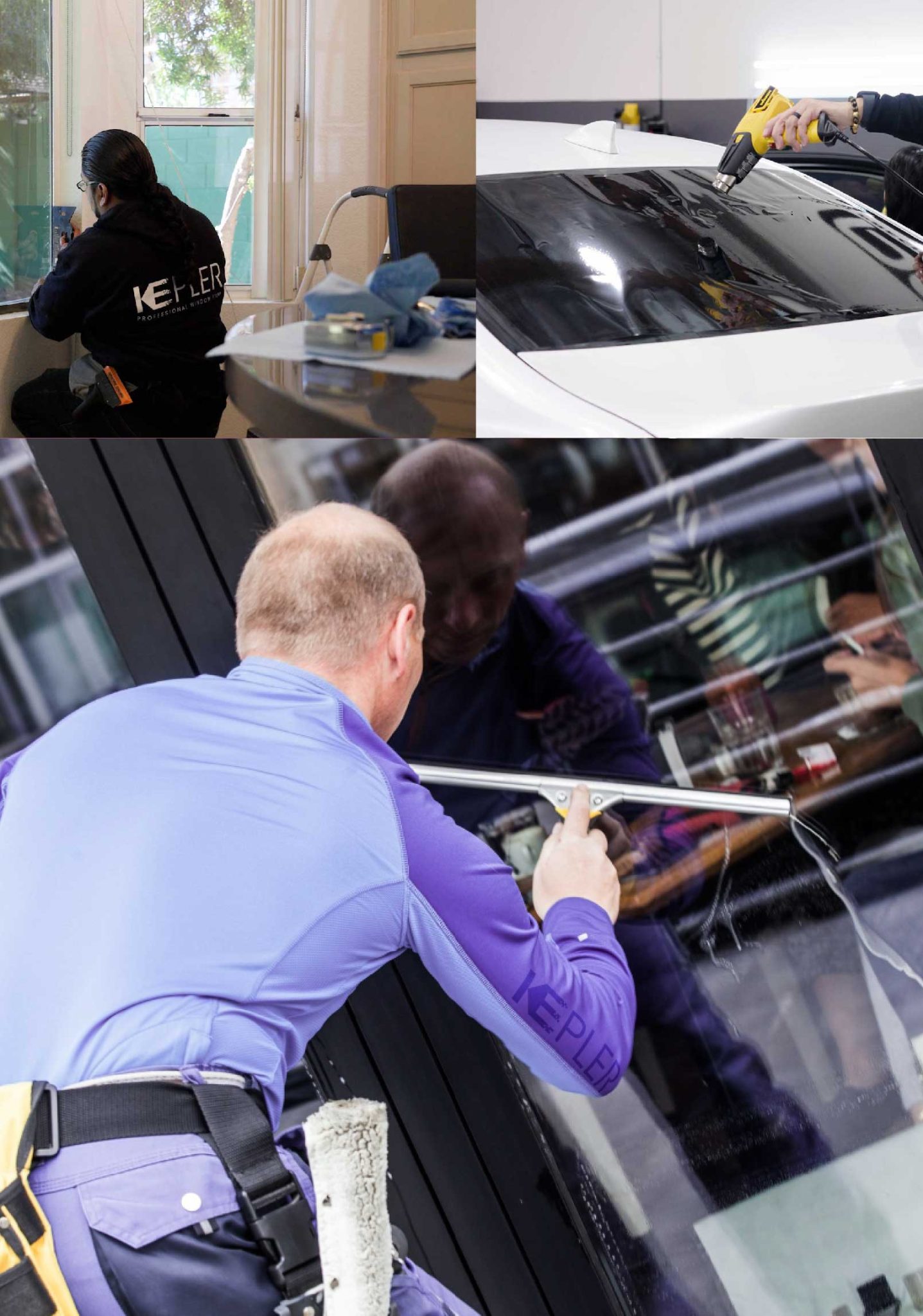 Kepler Skilled Applying Anti-Graffiti Window Film to a Christiansburg Shop Front