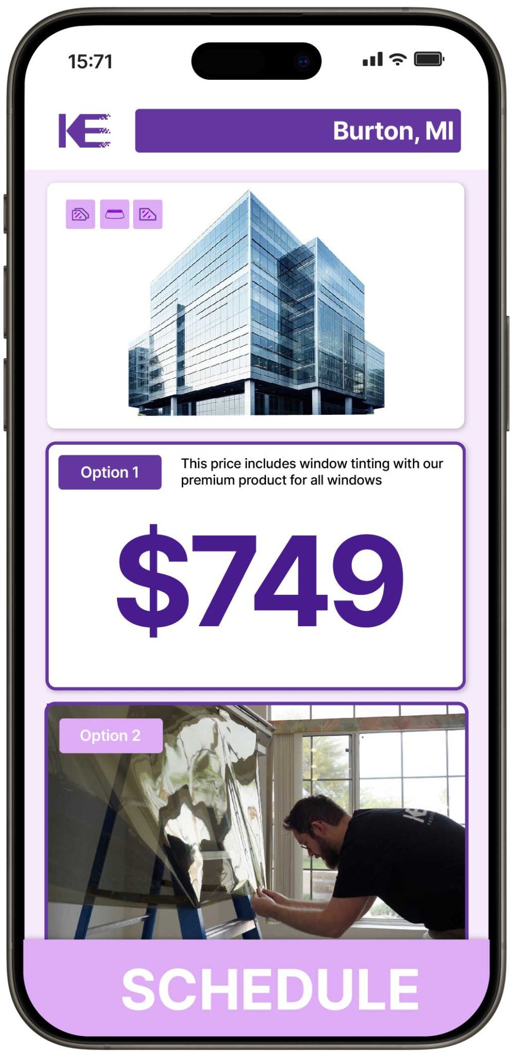 View Competitive Commercial Window Tinting Costs in Burton, Michigan