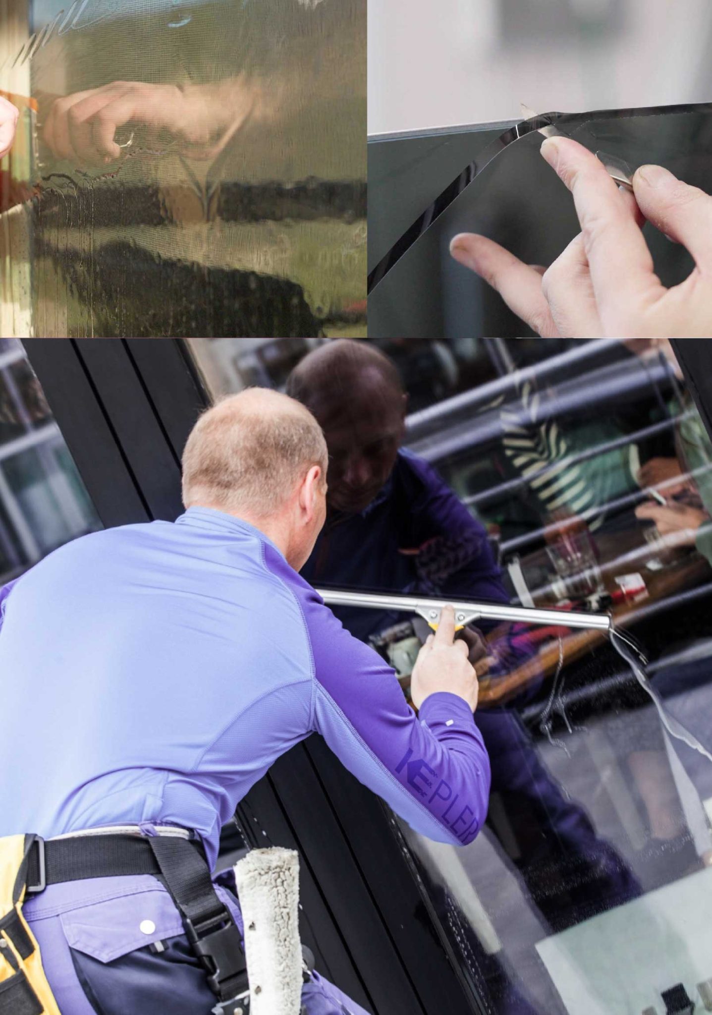 Kepler Skilled Applying Anti-Graffiti Window Film to a Winston-Salem Shop Front