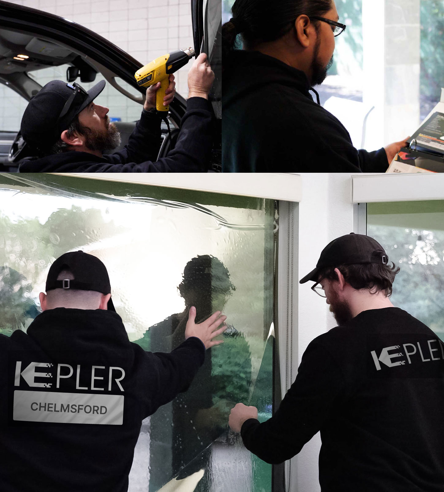 Kepler Technician Fitting High-tech Window Tint to Home in Chelmsford