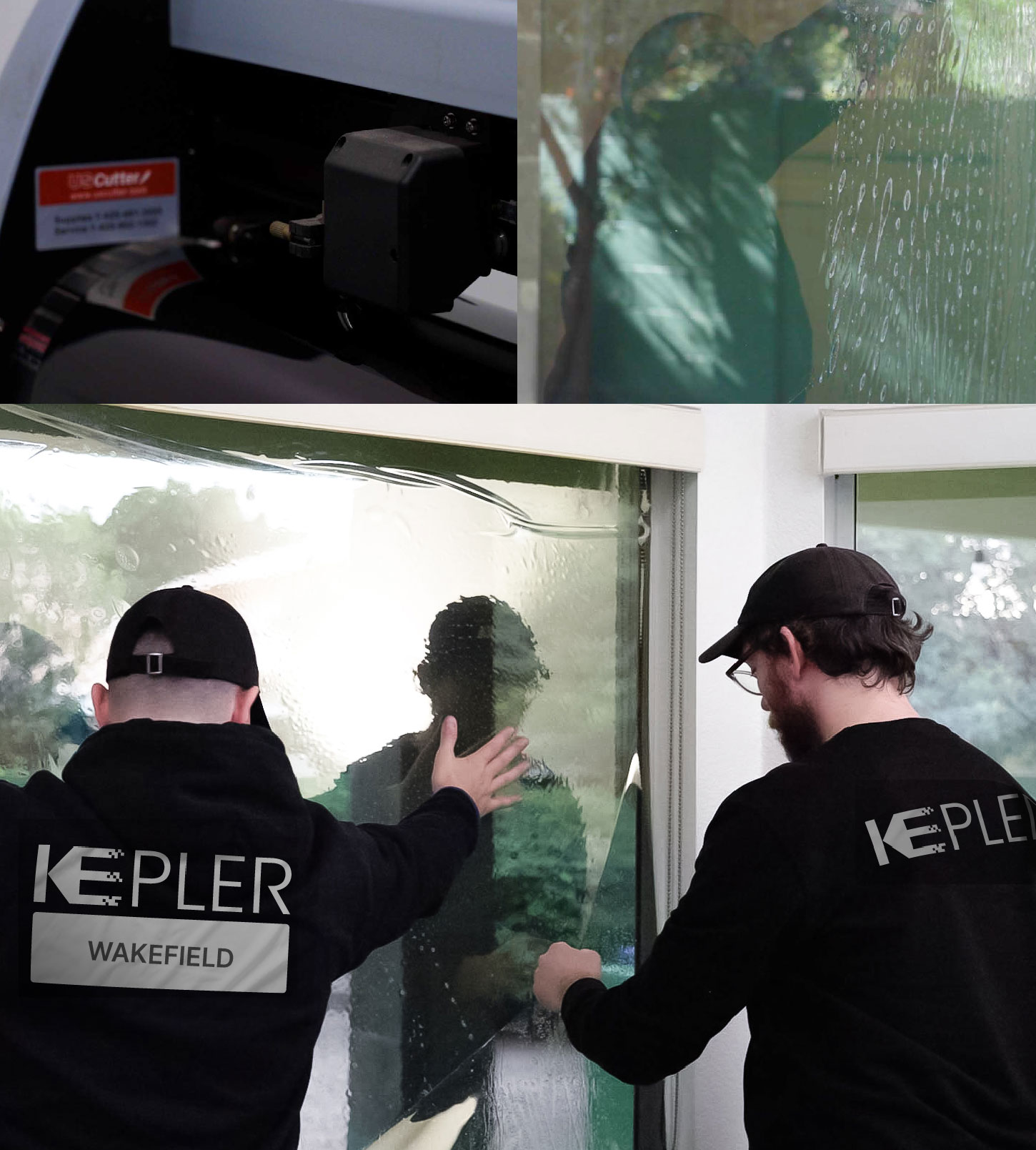 Kepler Technician Applying High-tech Window Tint to Home in Wakefield