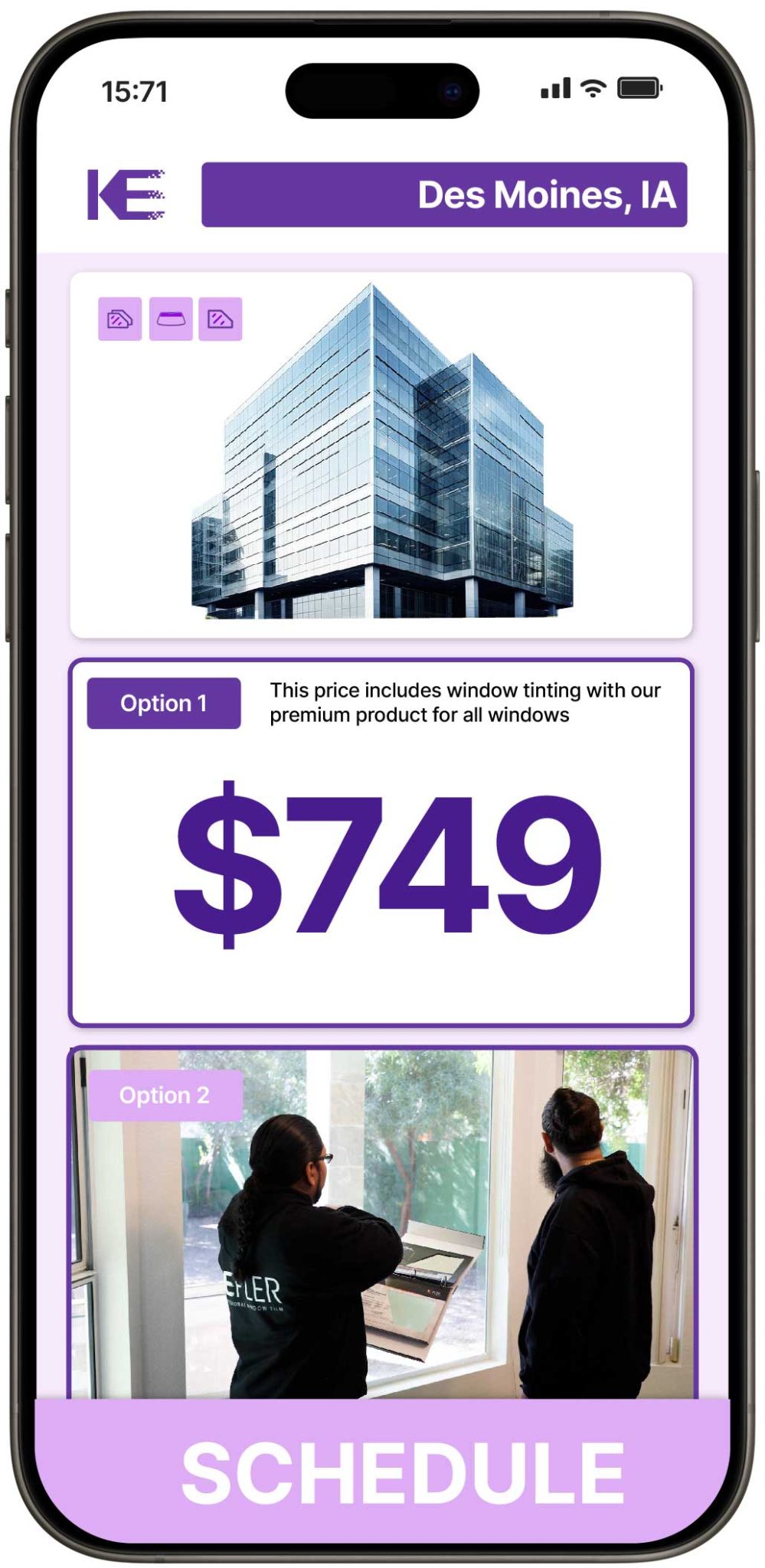 View Competitive Commercial Window Tinting Costs in Des Moines, Iowa