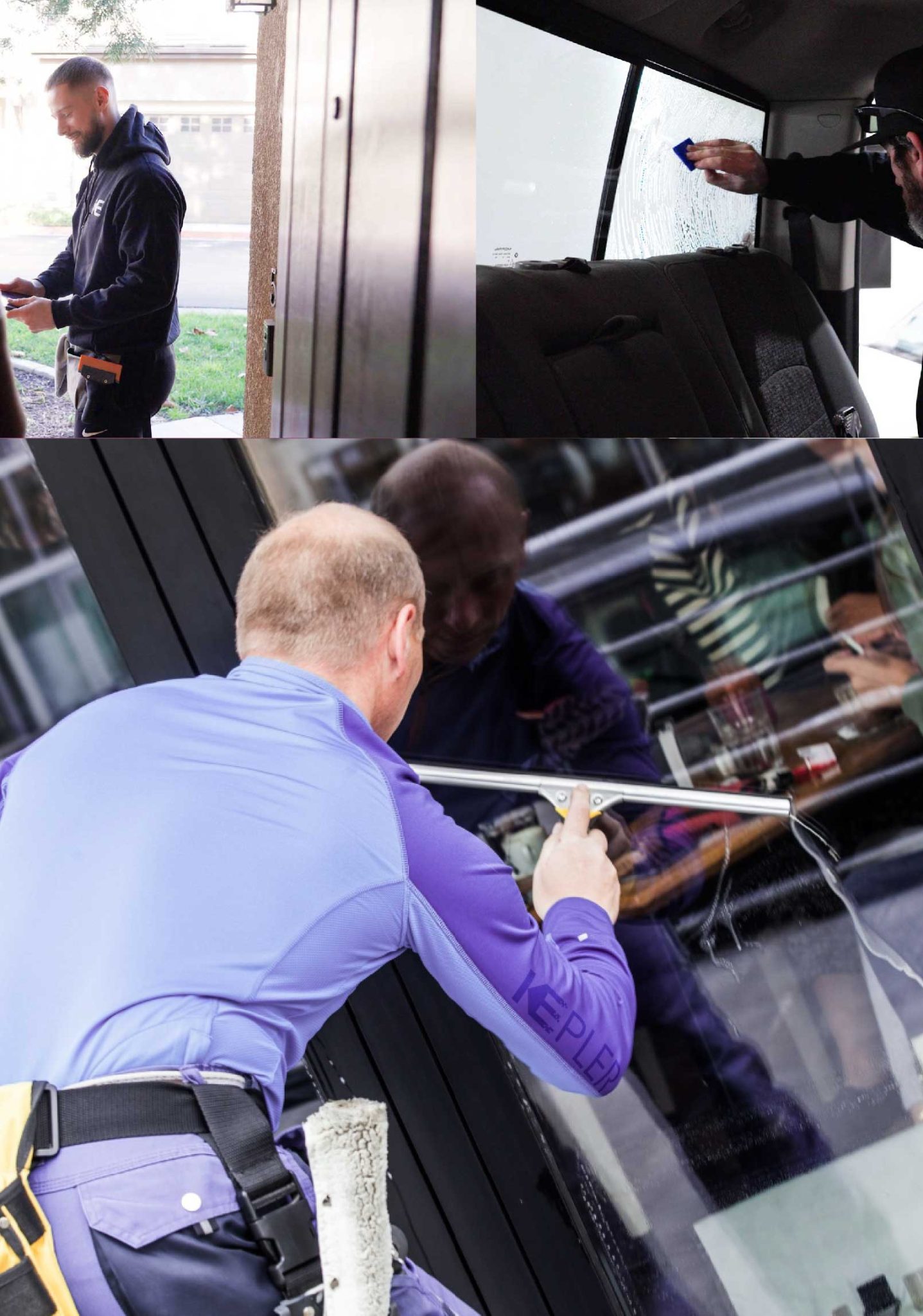 Kepler Professional Applying Anti-Graffiti Window Film to a Garner Shop Front