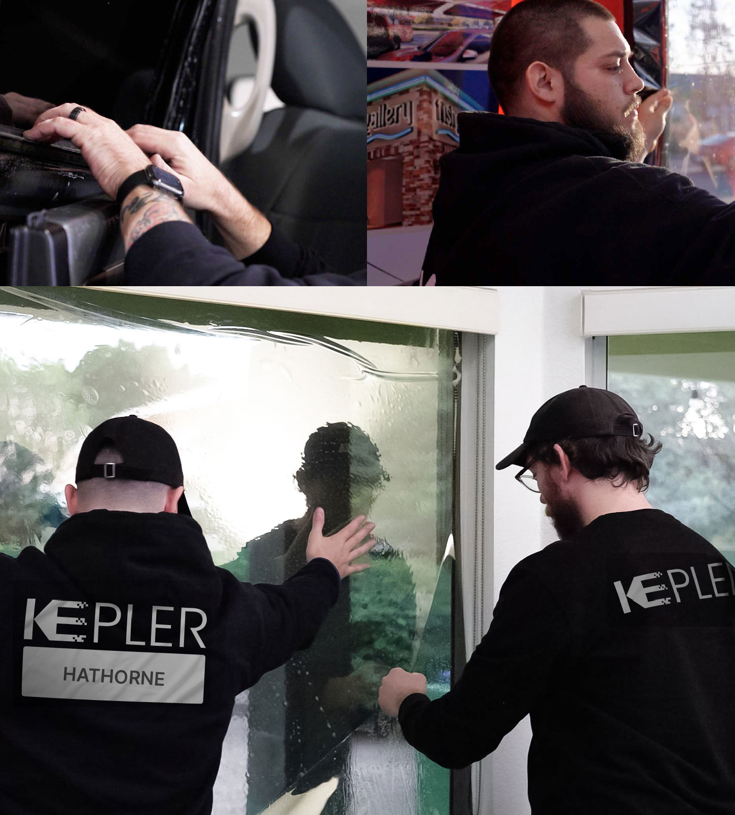 Kepler Technician Fitting High-tech Window Tint to Home in Hathorne