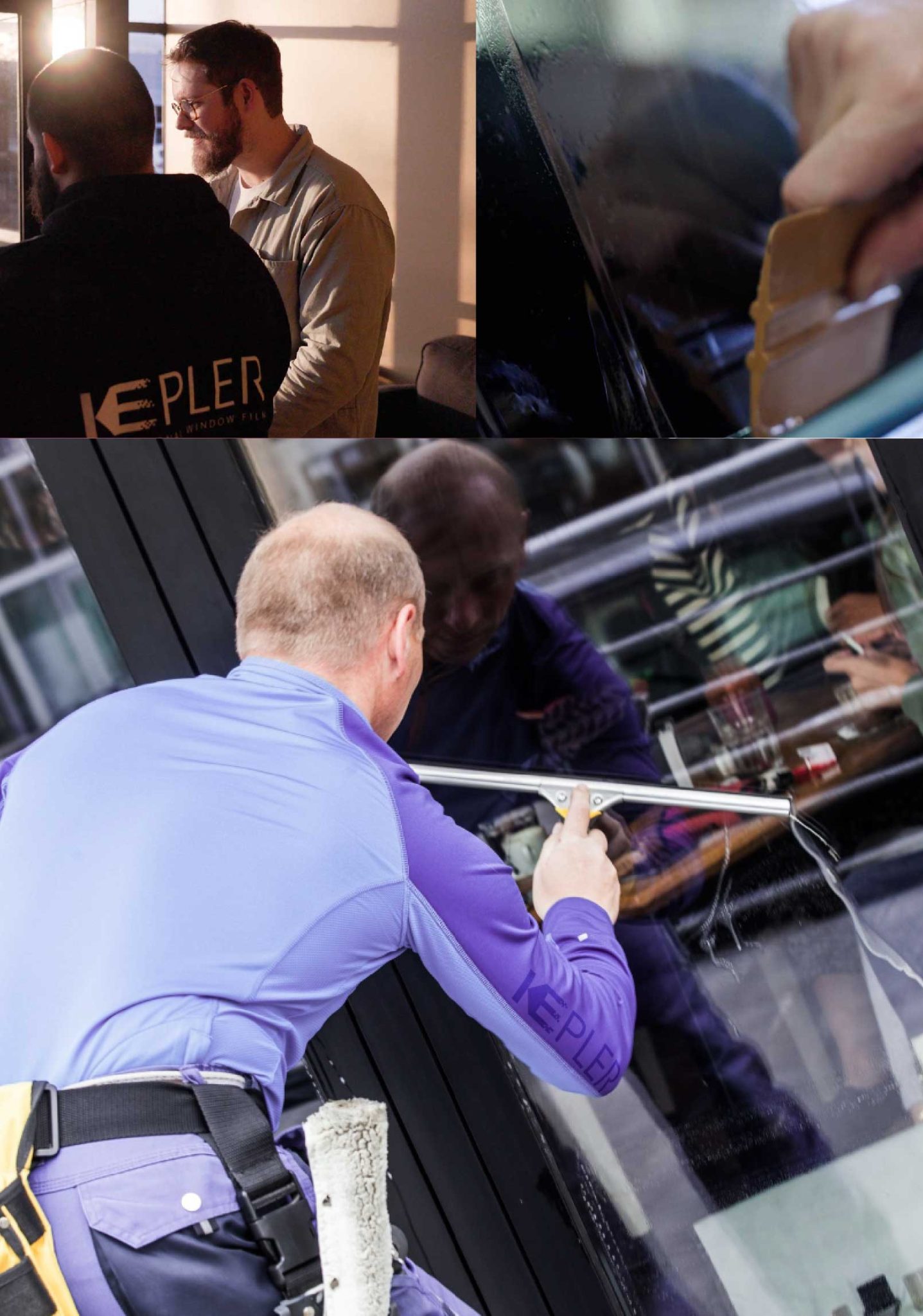 Kepler Skilled Applying Anti-Graffiti Window Film to a Durham Shop Front