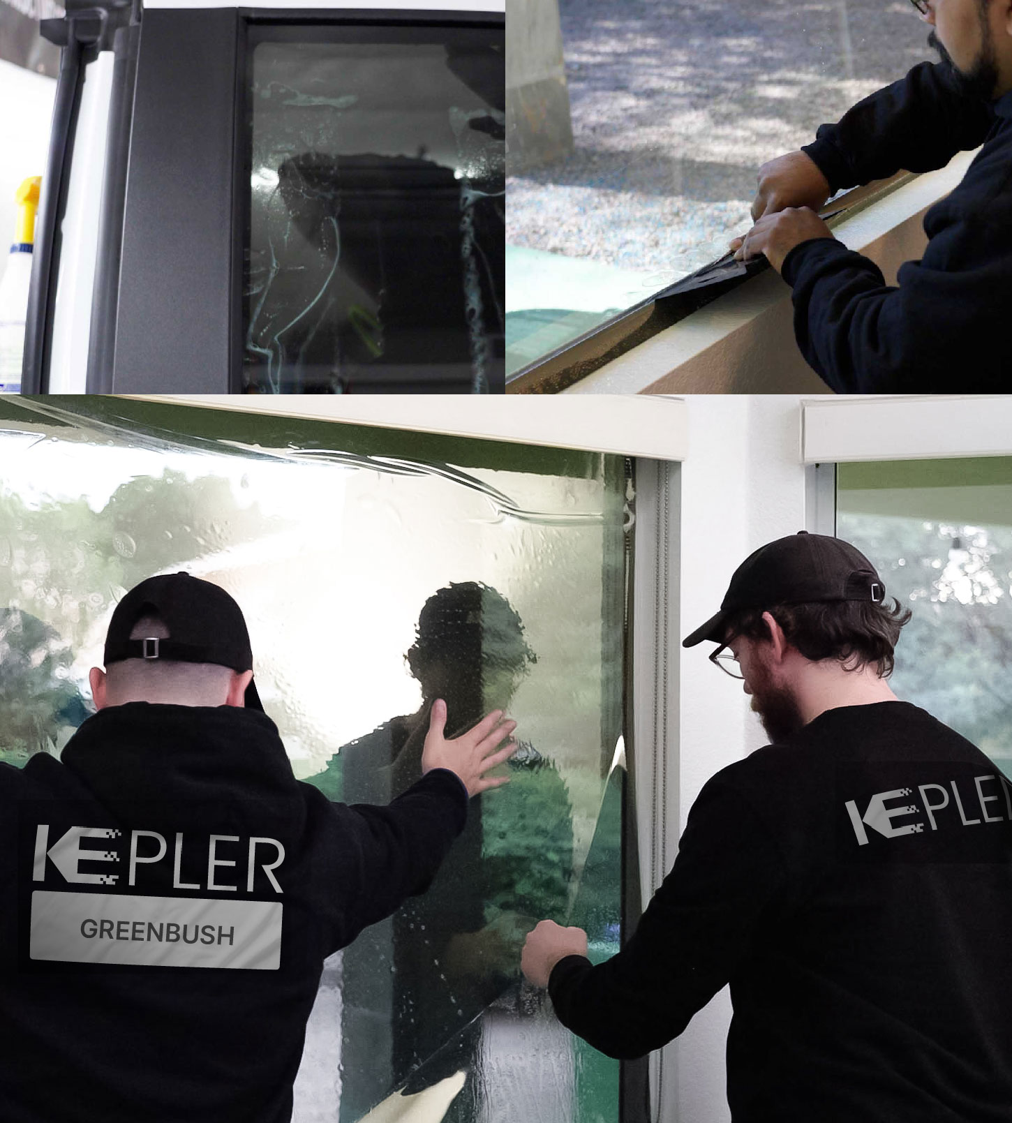 Expert Technician Fitting Ceramic Window Tint to Home in Greenbush