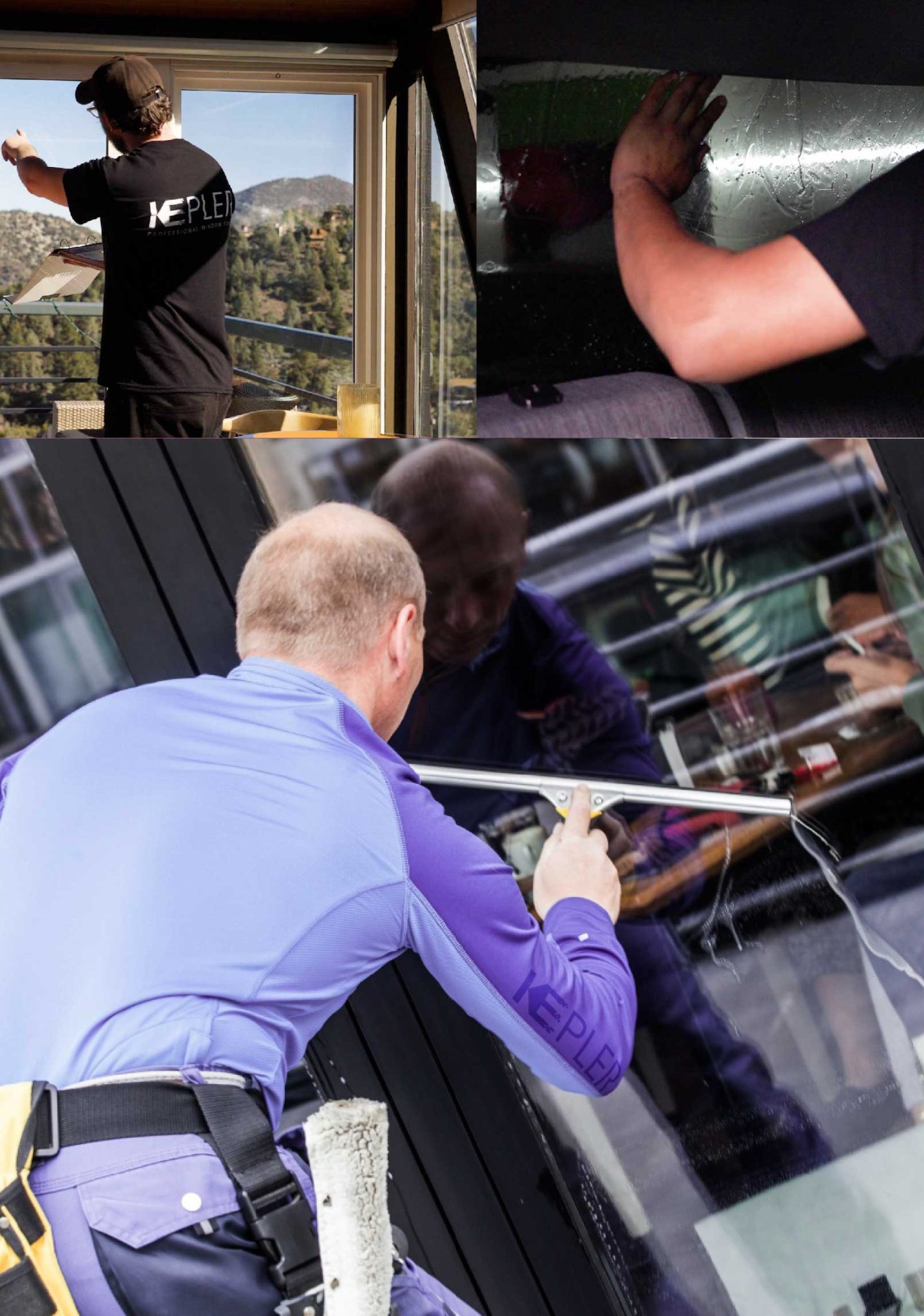 Kepler Skilled Applying Anti-Graffiti Window Film to a Concord Shop Front
