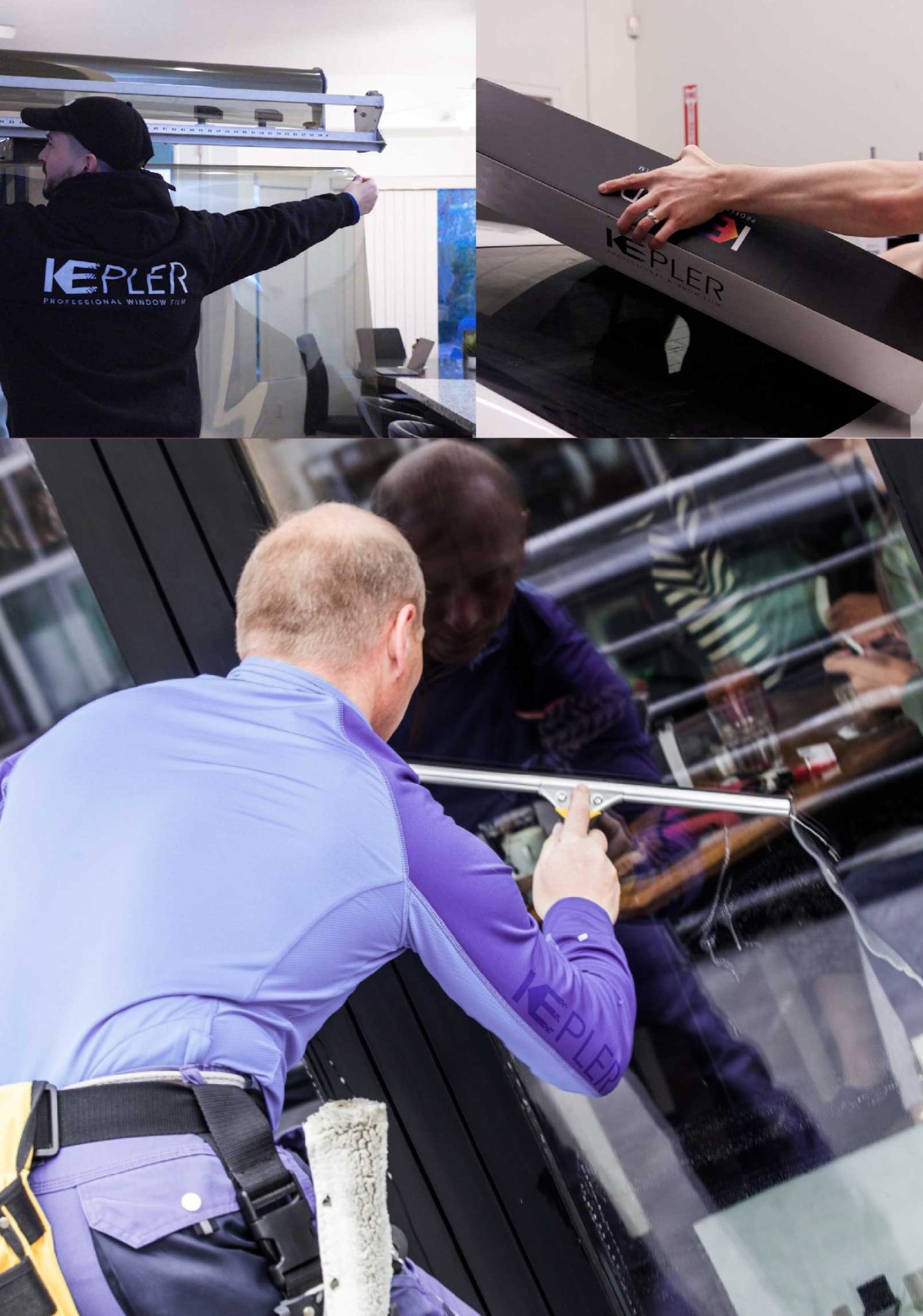 Kepler Skilled Applying Anti-Graffiti Window Film to a Salisbury Shop Front