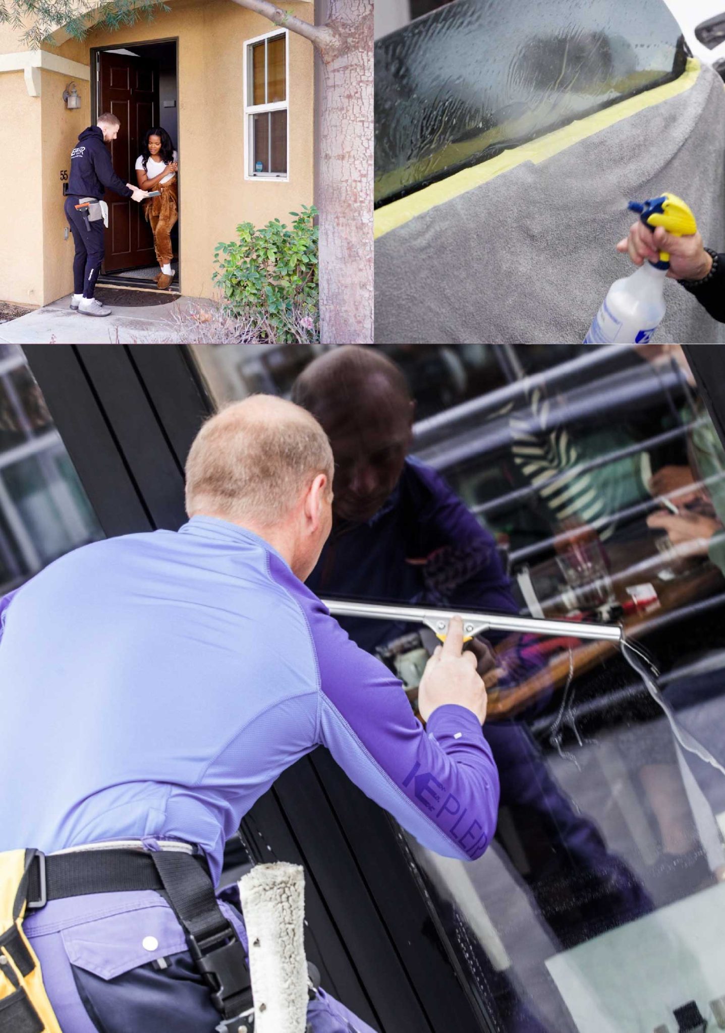 Kepler Skilled Applying Anti-Graffiti Window Film to a Charlotte Shop Front