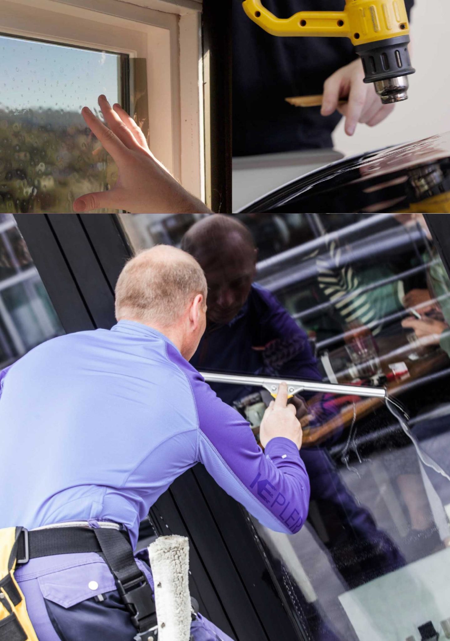Kepler Professional Applying Anti-Graffiti Window Film to a Statesville Shop Front