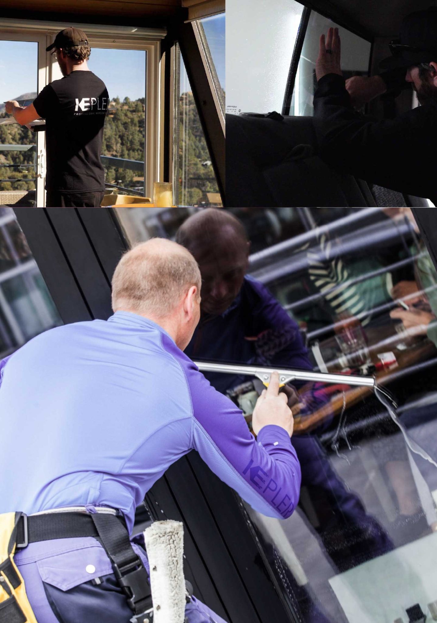 Kepler Professional Applying Anti-Graffiti Window Film to a Ladson Shop Front