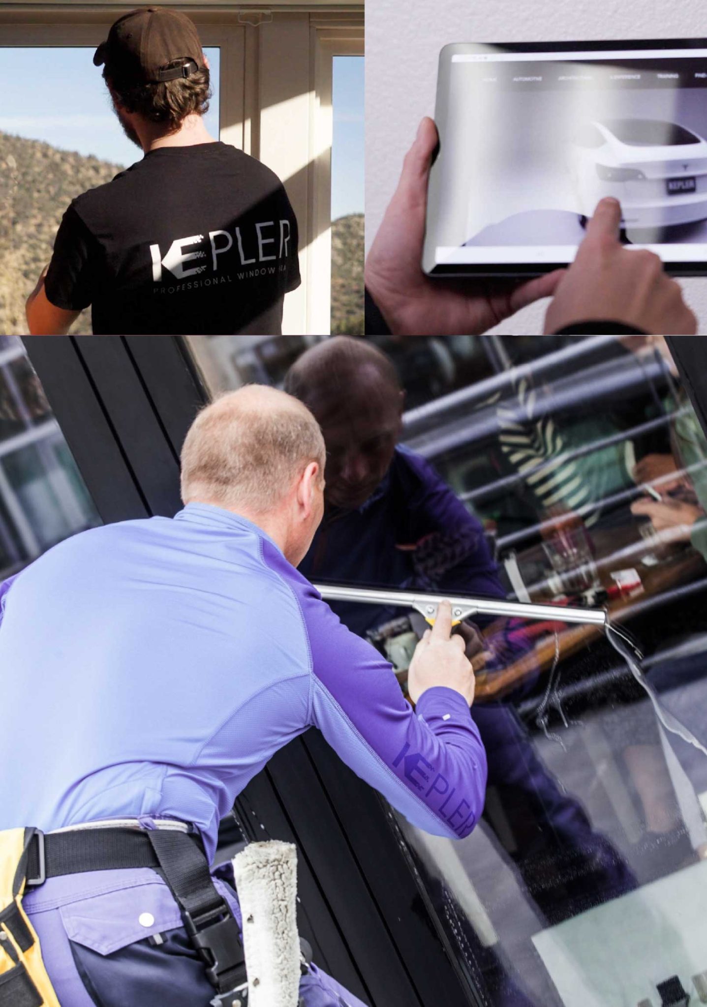 Kepler Skilled Applying Anti-Graffiti Window Film to a Myrtle Beach Shop Front