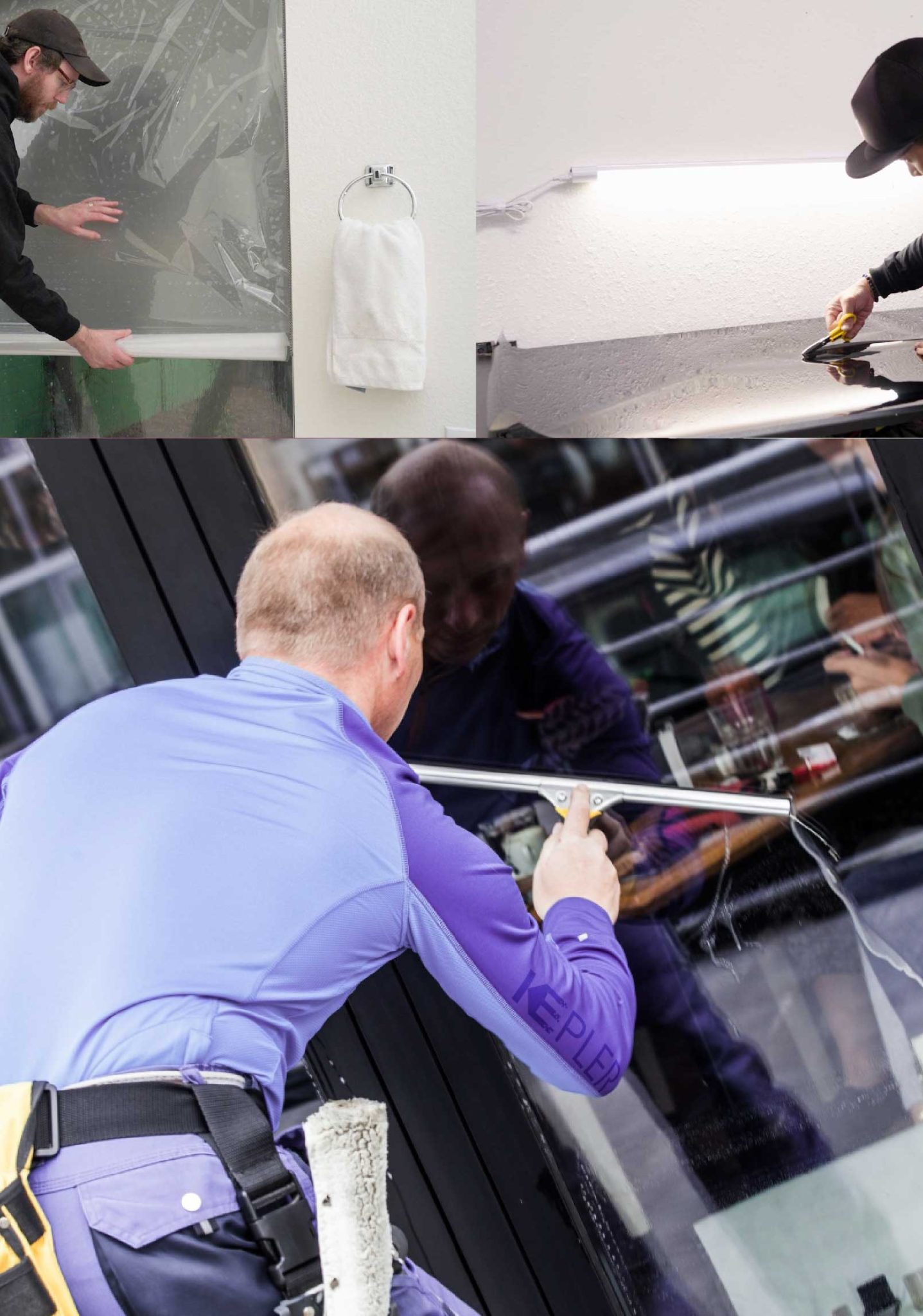 Kepler Professional Applying Anti-Graffiti Window Film to a North Myrtle Beach Shop Front