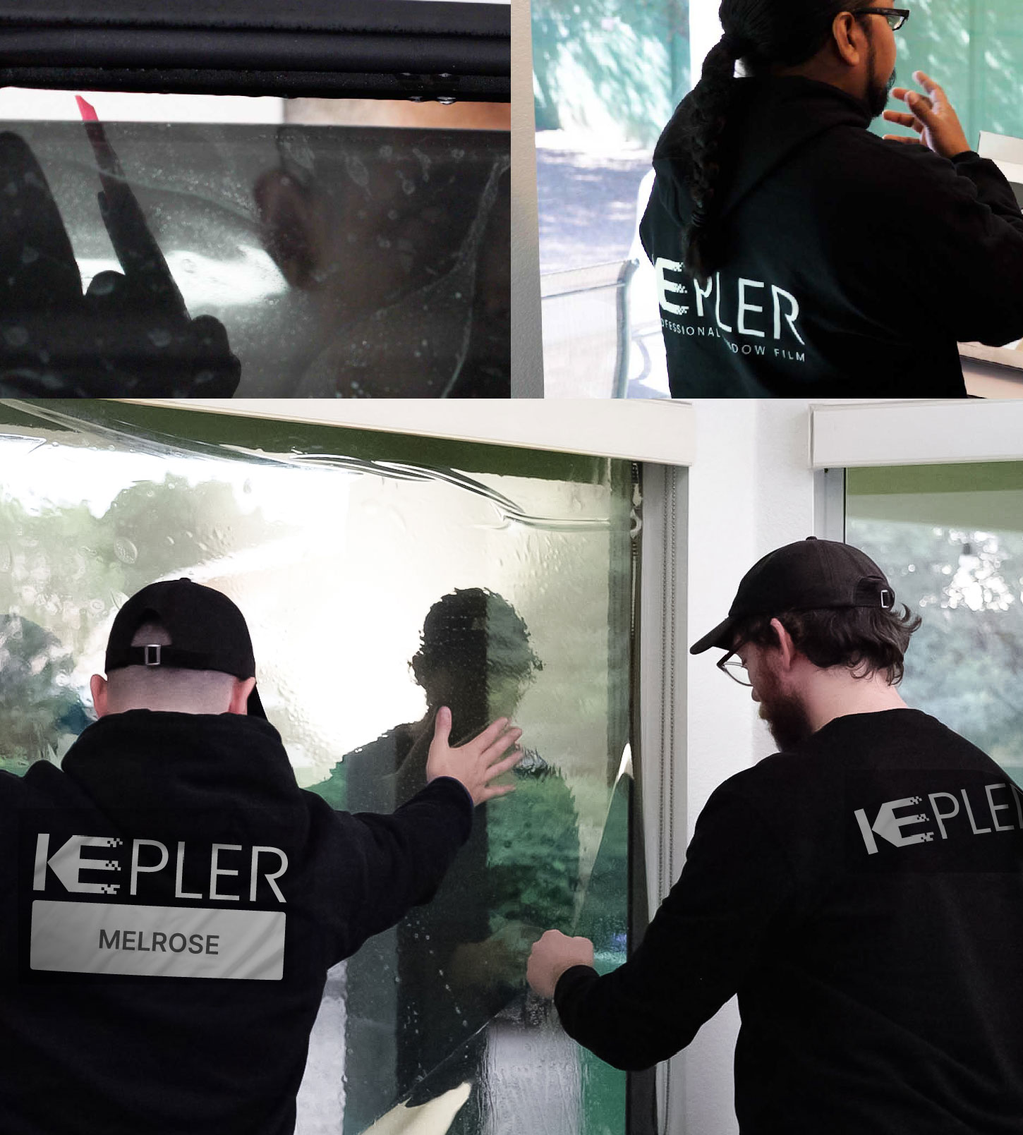 Kepler Technician Fitting Ceramic Window Tint to Home in Melrose