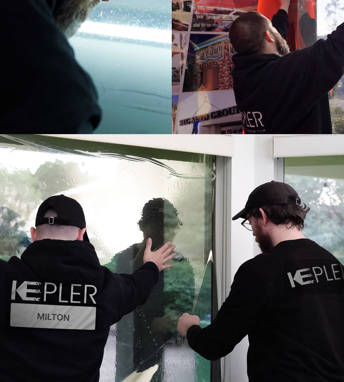 Kepler Technician Applying High-tech Window Tint to Home in Milton
