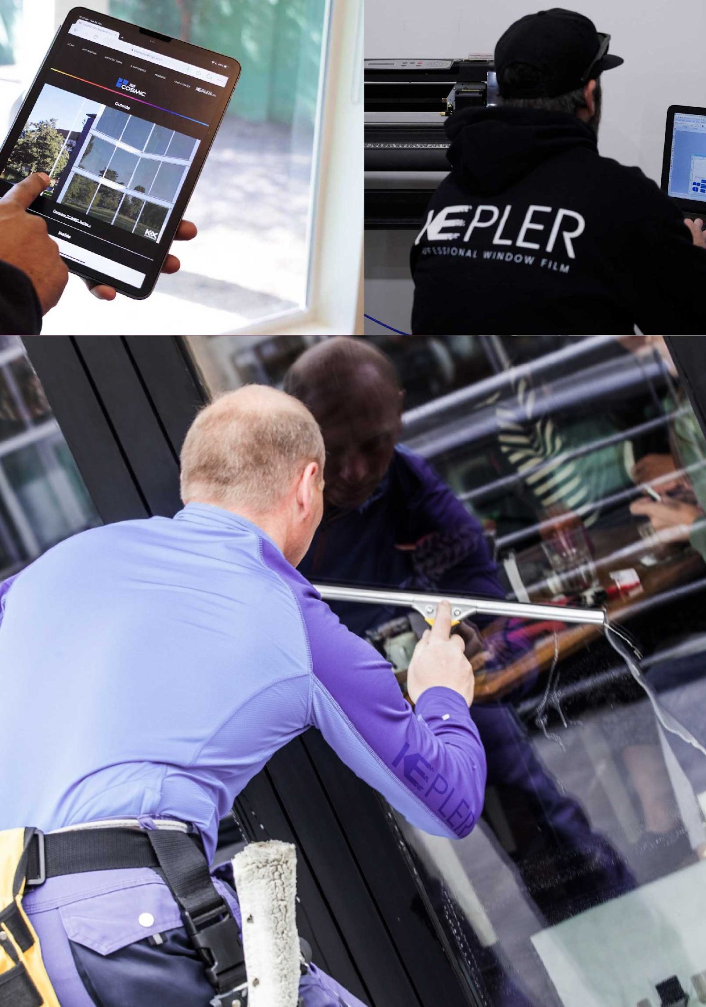 Kepler Professional Applying Anti-Graffiti Window Film to a Rock Hill Shop Front