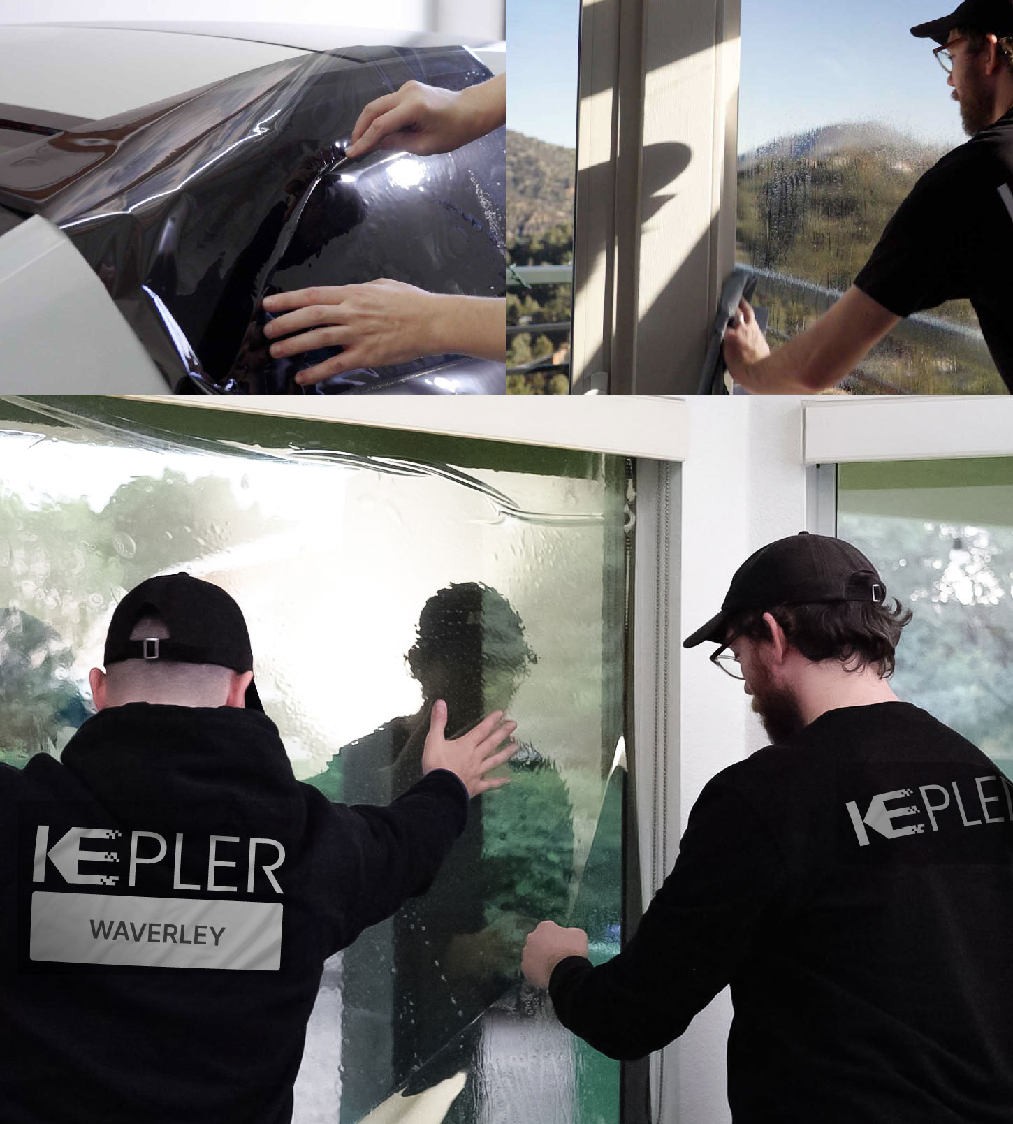 Expert Technician Installing Ceramic Window Tint to Home in Waverley