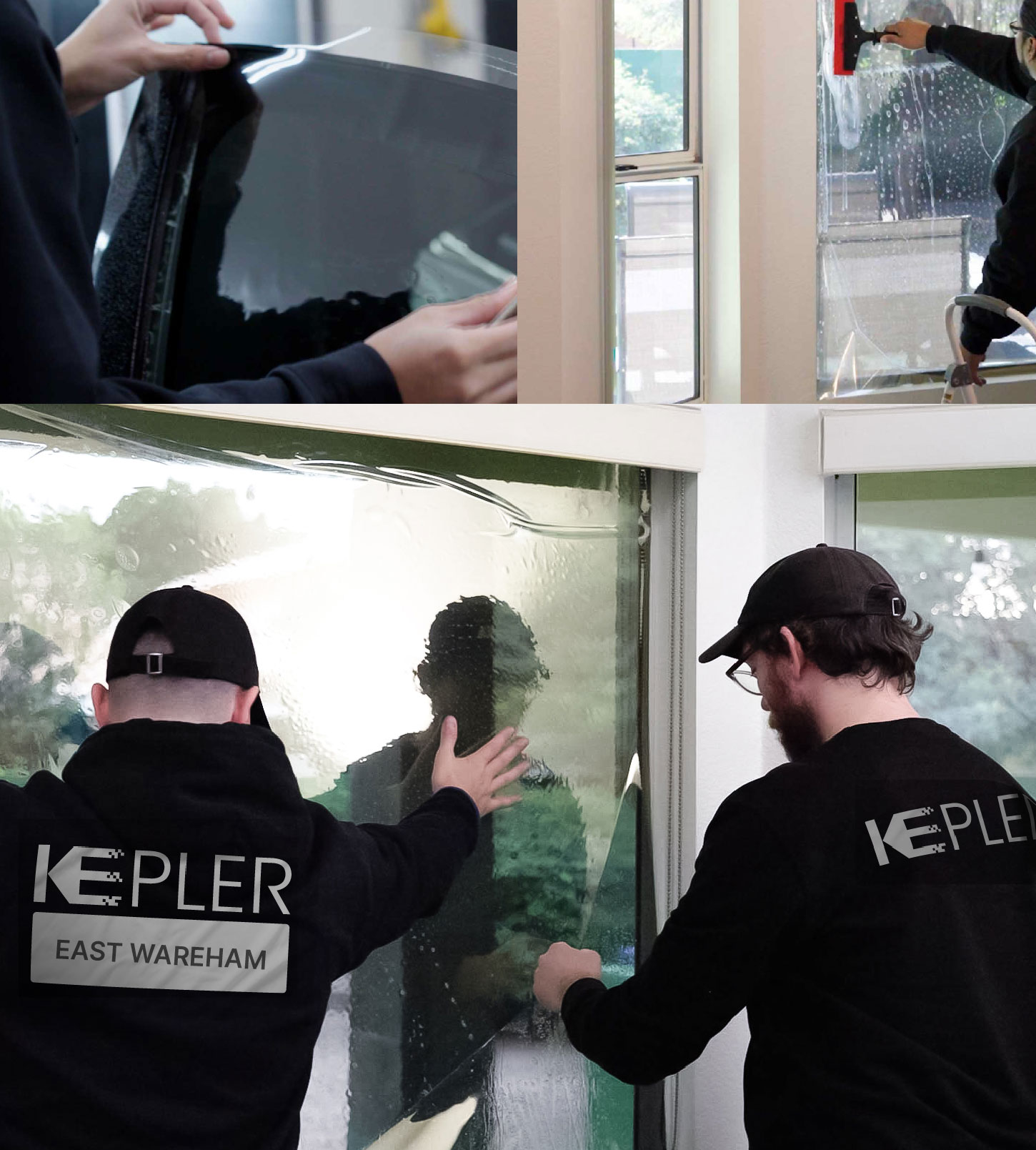 Kepler Technician Installing Advanced Window Tint to Home in East Wareham