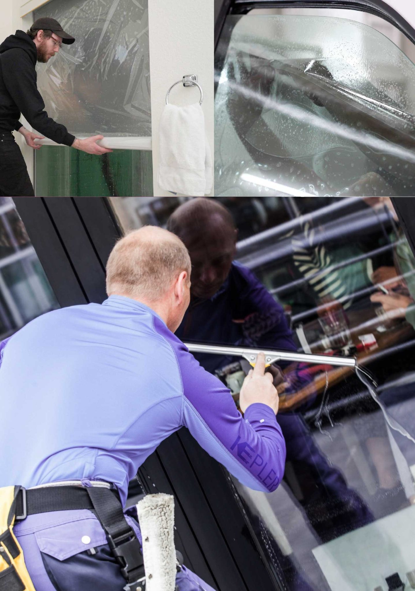 Kepler Expert Applying Anti-Graffiti Window Film to a Peachtree City Shop Front