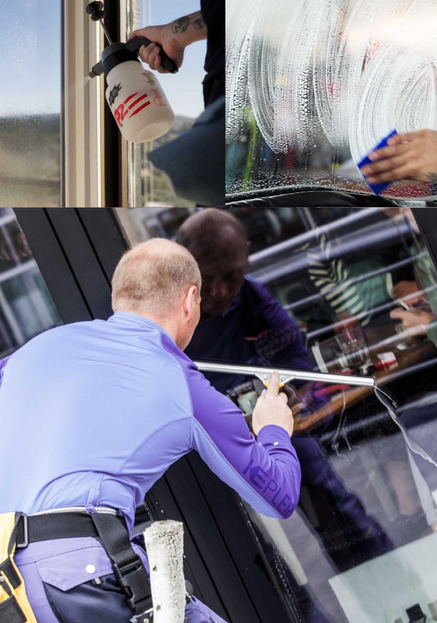 Kepler Skilled Applying Anti-Graffiti Window Film to a Atlanta Shop Front