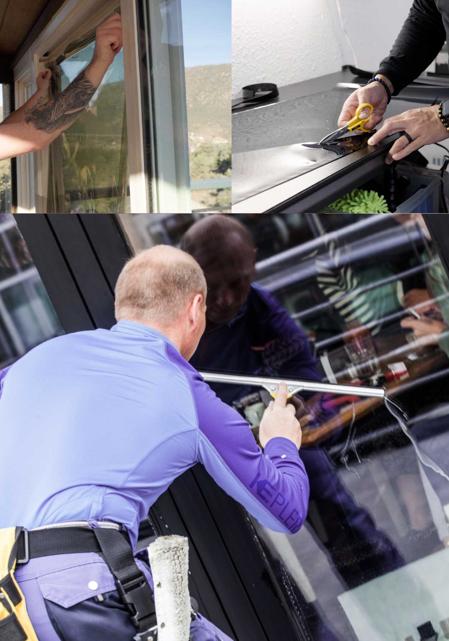 Kepler Skilled Applying Anti-Graffiti Window Film to a Augusta Shop Front
