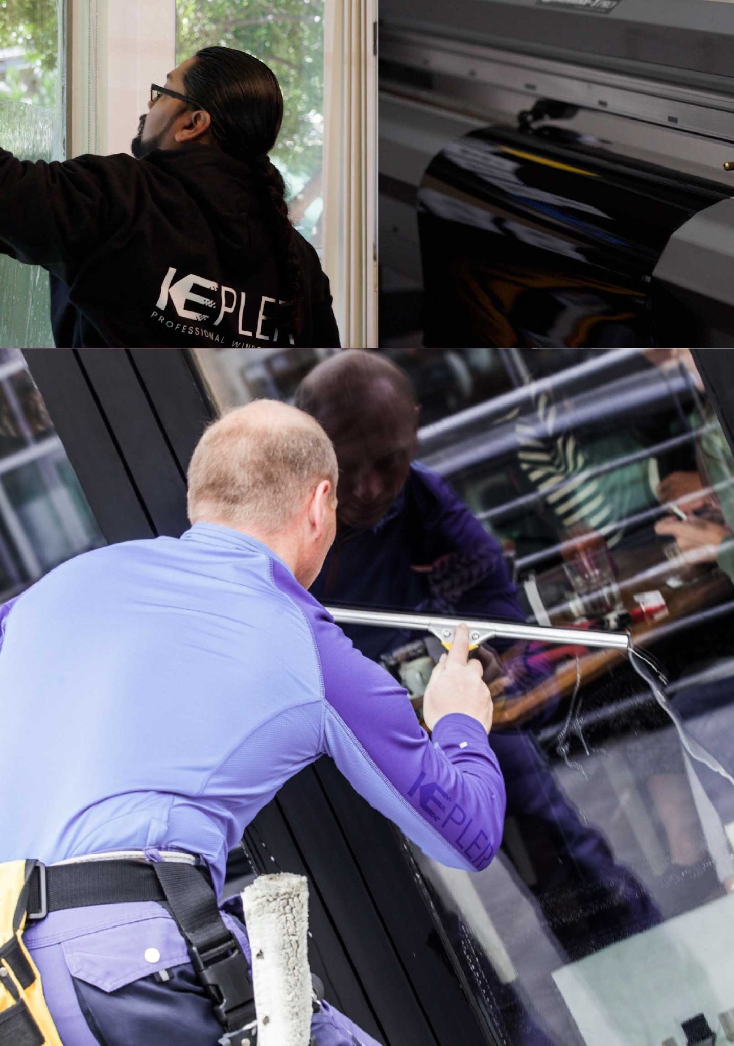 Kepler Skilled Applying Anti-Graffiti Window Film to a Perry Shop Front