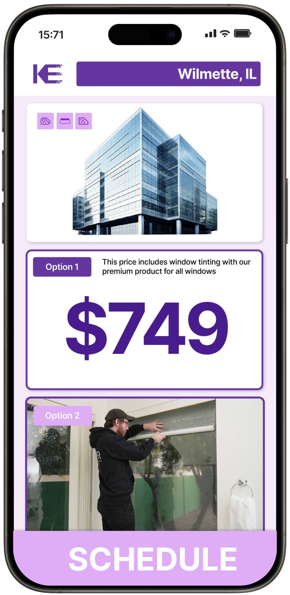 View Competitive Commercial Window Tinting Prices in Wilmette, Illinois