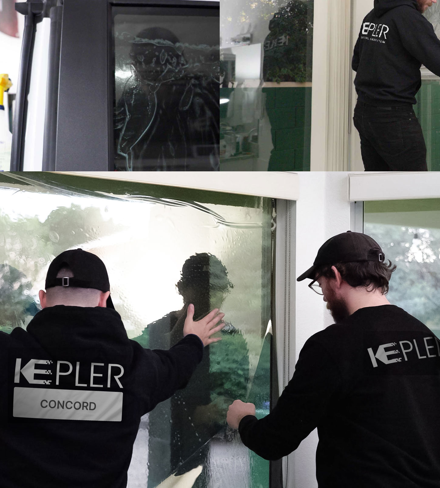 Expert Technician Fitting Ceramic Window Tint to Home in Concord