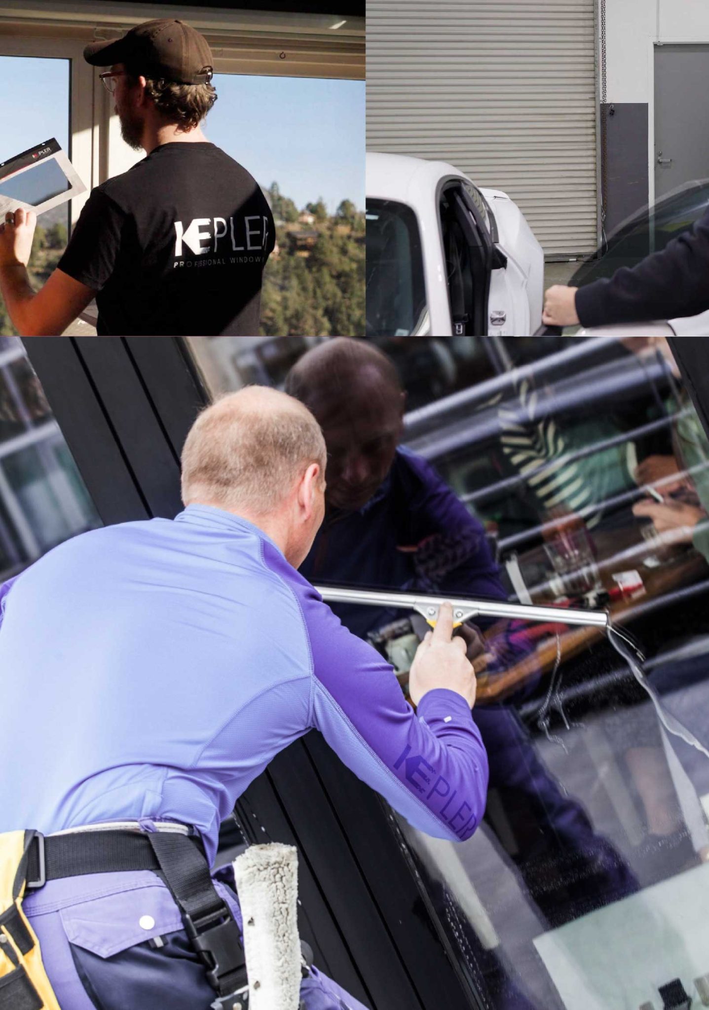 Kepler Skilled Applying Anti-Graffiti Window Film to a St. Johns Shop Front